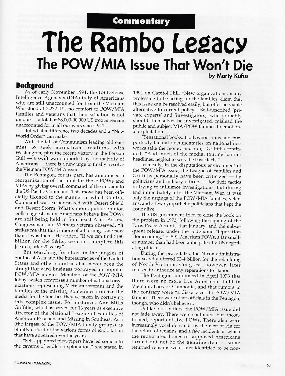Command Magazine #16 1918 Storm in the West WWI; Operation Desert Weirdness
