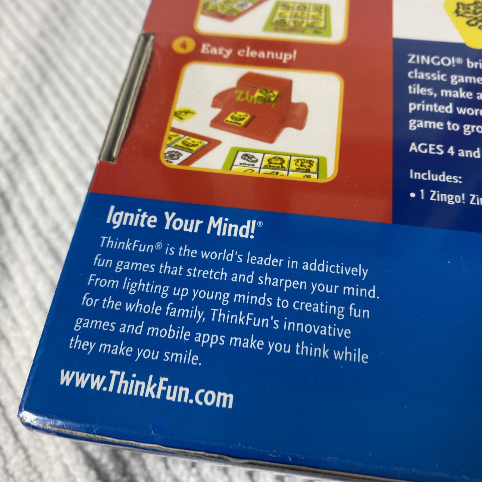 ThinkFun Zingo Bingo with a Zing Family Board Game Ages 4+ 2-6 Players Sealed