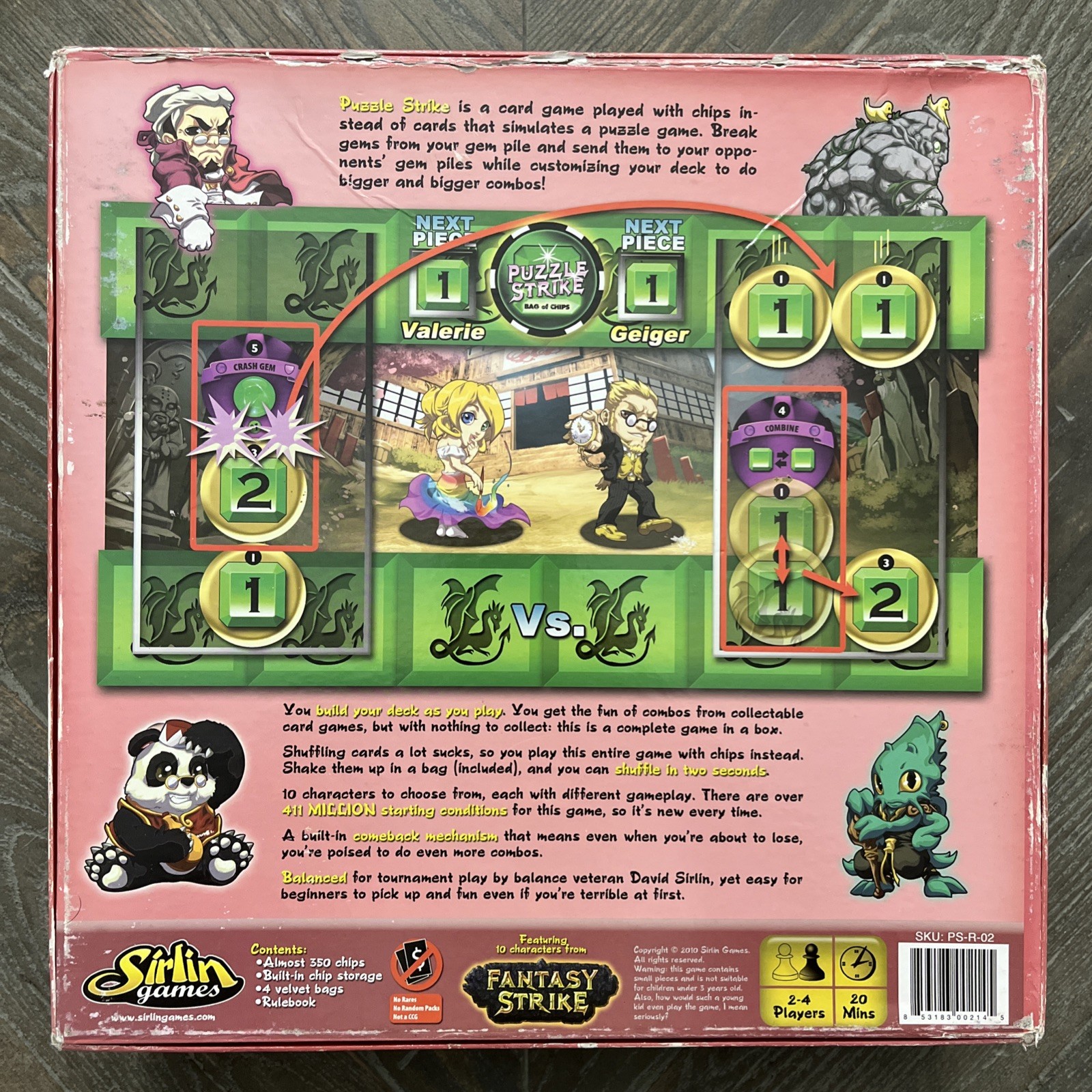 Puzzle Strike: Bag of Chips *Board Game* 2010 *Complete in box!* Sirlin Games