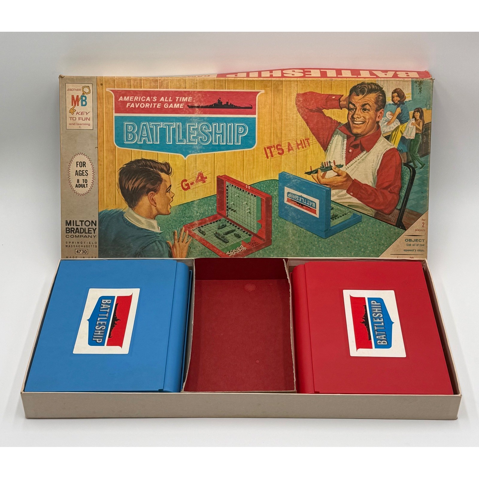 Vintage Milton Bradley Battleship #4730 Board Game Near Complete Missing Pegs