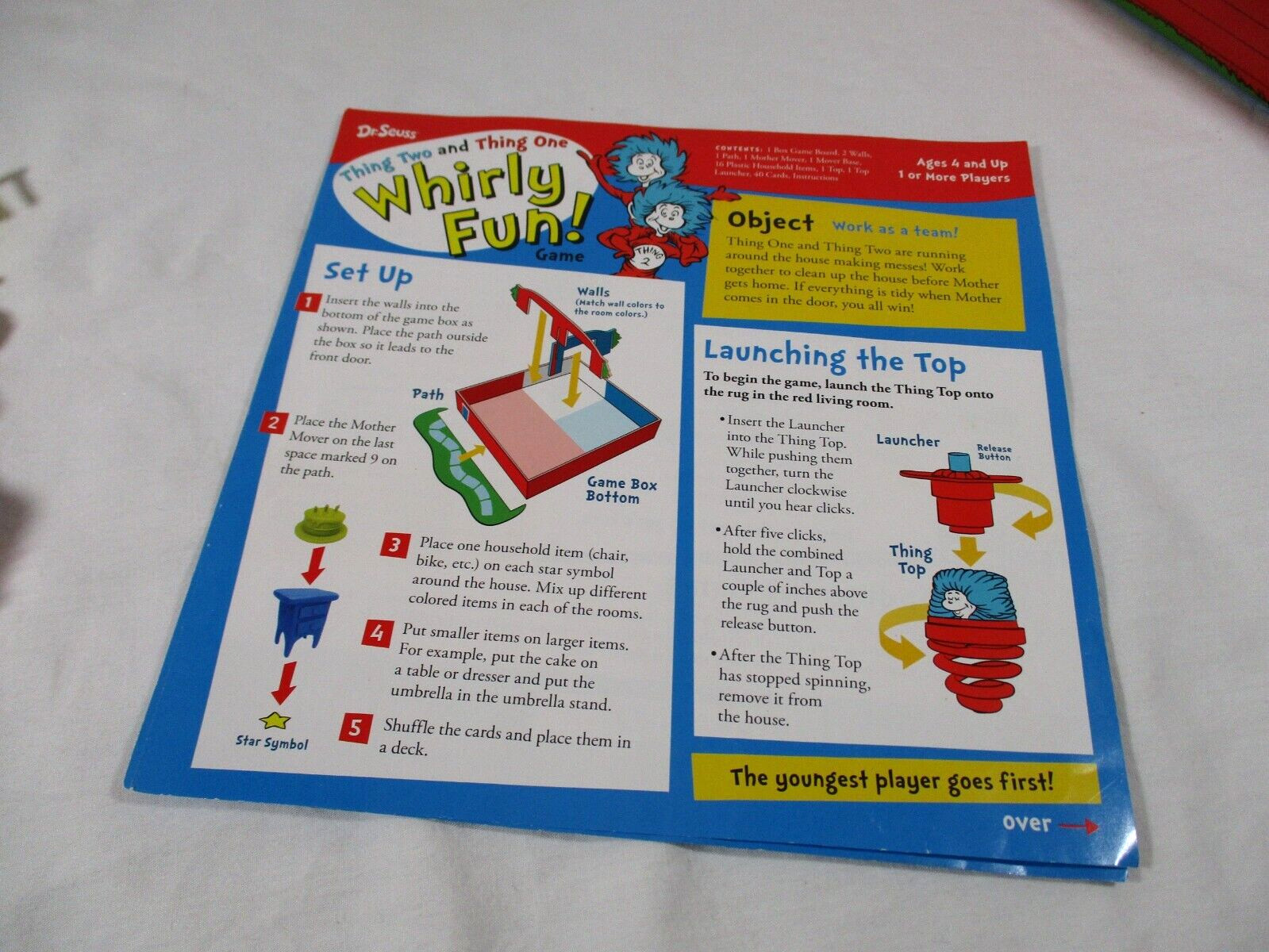 Dr. Seuss Whirly Fun Game COMPLETE Wonder Forge 2016 Cat in the Hat Some Issues