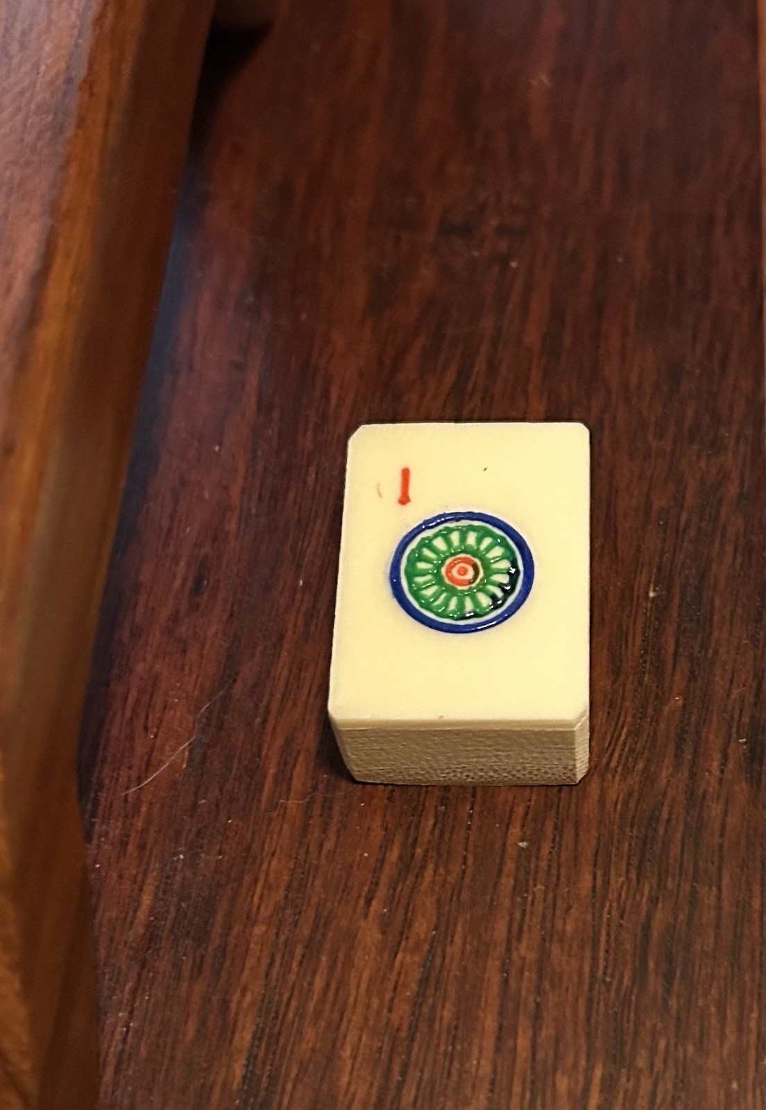 MAH-JONG “1 Coin” BAMBOO & BONE TILE REPLACEMENT YELLOW MOUNTAIN