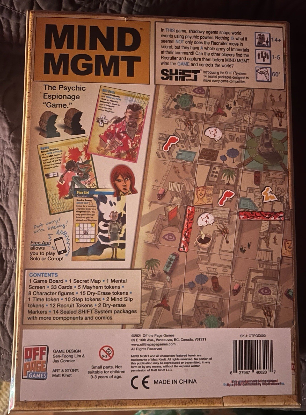 Mind MGMT KS DELUXE Ed. w/secret missions! Psychic Espionage Game – Off the Page
