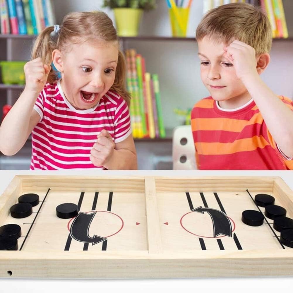 Fast Sling Puck Game – Thrilling Wooden Air Hockey for Family Game Night