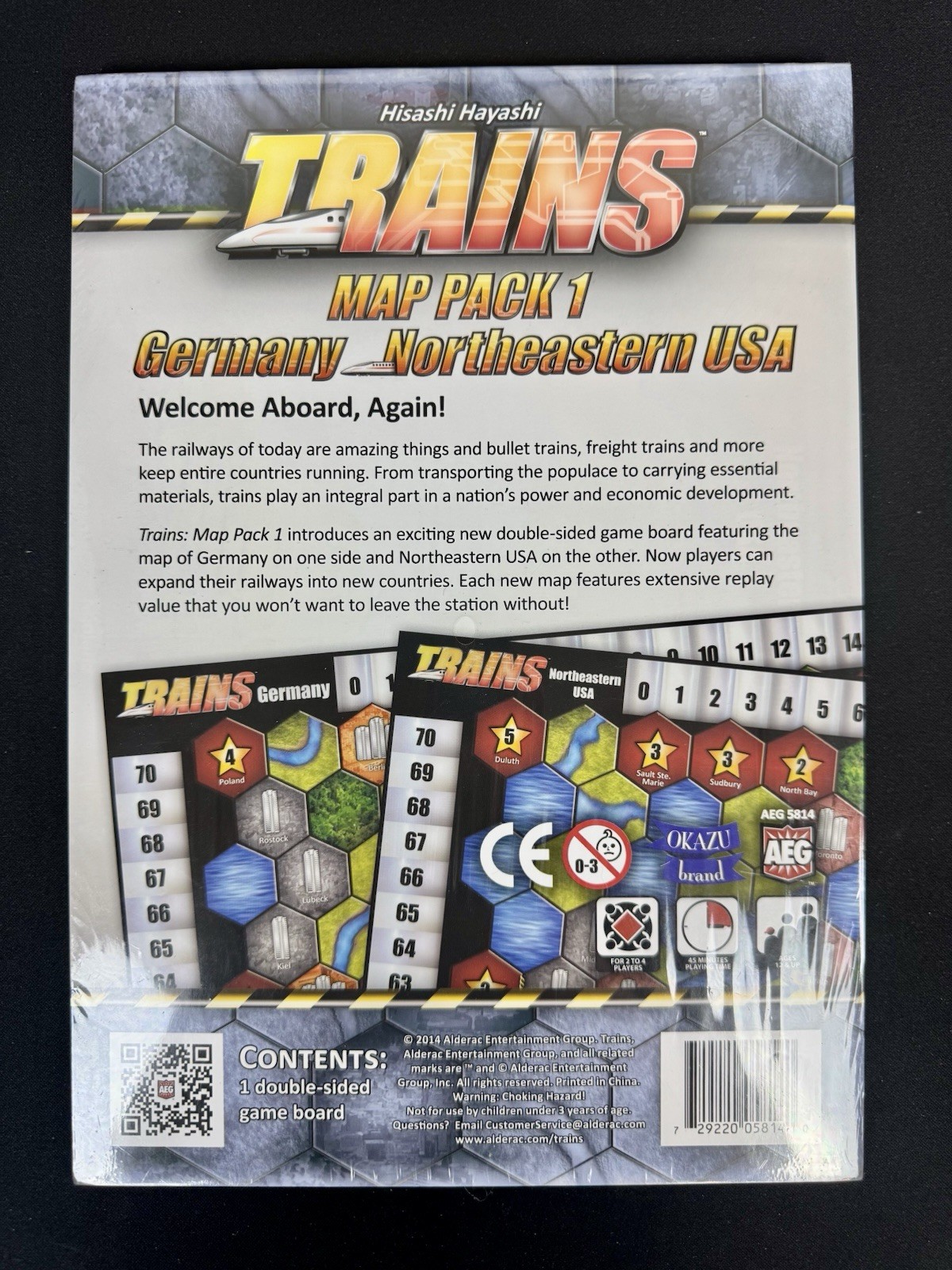 Trains – AEG Games – Unplayed – Expansion Map Pack 1 – Sealed – 100% Complete