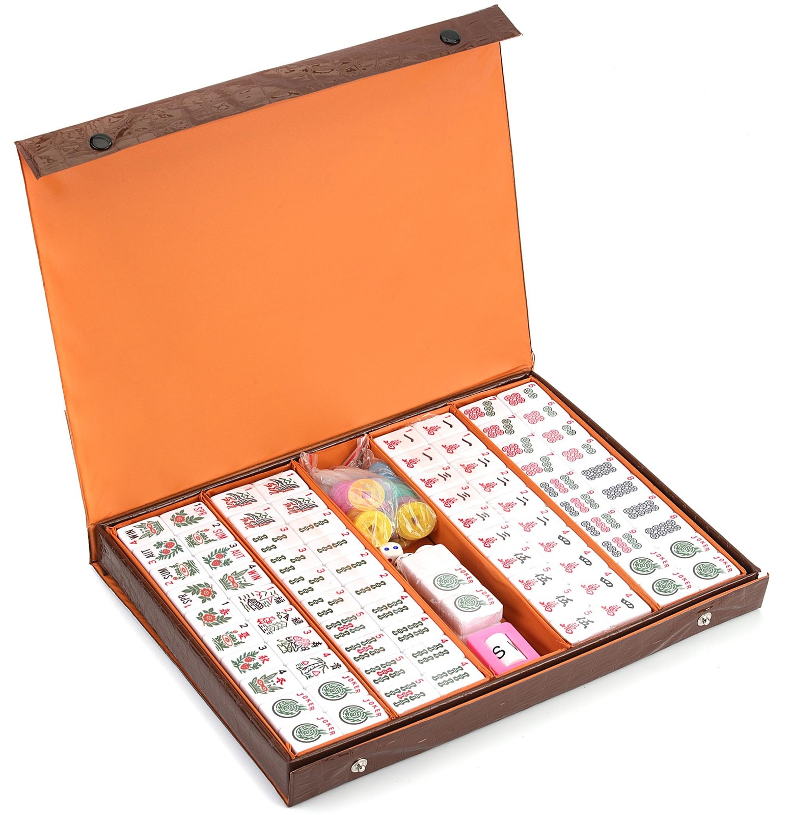 American Mahjong Game Set 166 White Engraved Tiles for Western Mah Jong, Mah …