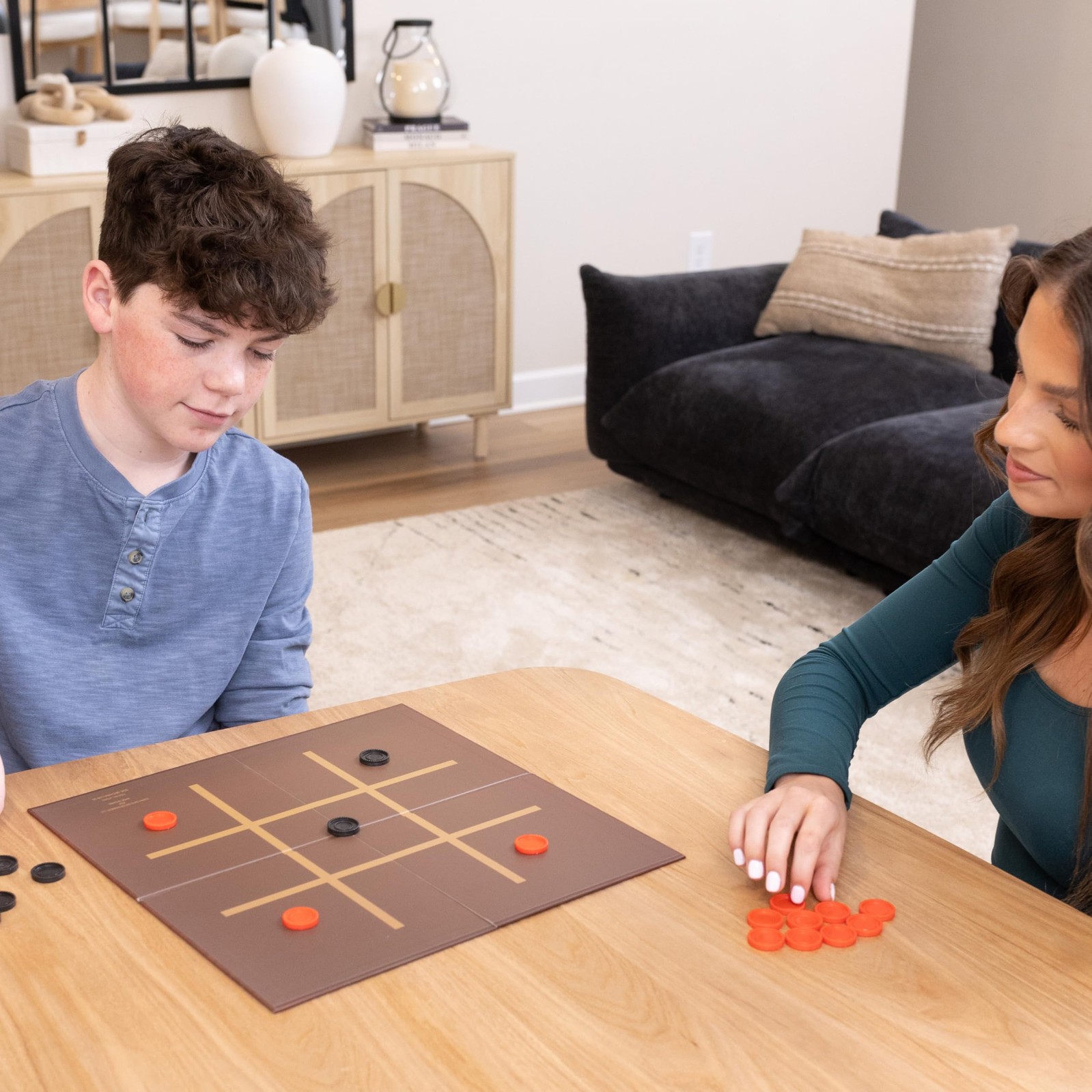 Games 3-in-1 Game Set, Chess, Checkers & Tic Tac Toe with Reversible Board an…