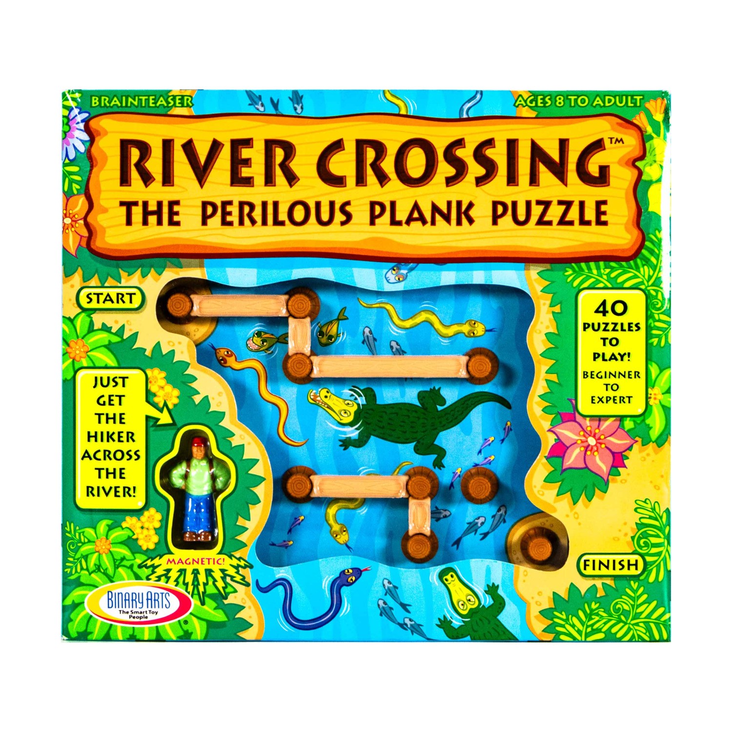 Binary Arts Boardgame River Crossing – The Perilous Plank Puzzle New