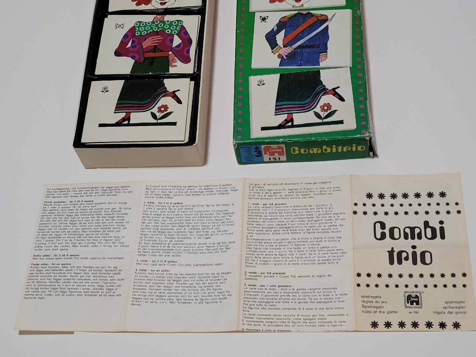 Vintage 1970’s Dutch COMBITRIO Card Game Combo Matching Head Body Legs 30 Cards