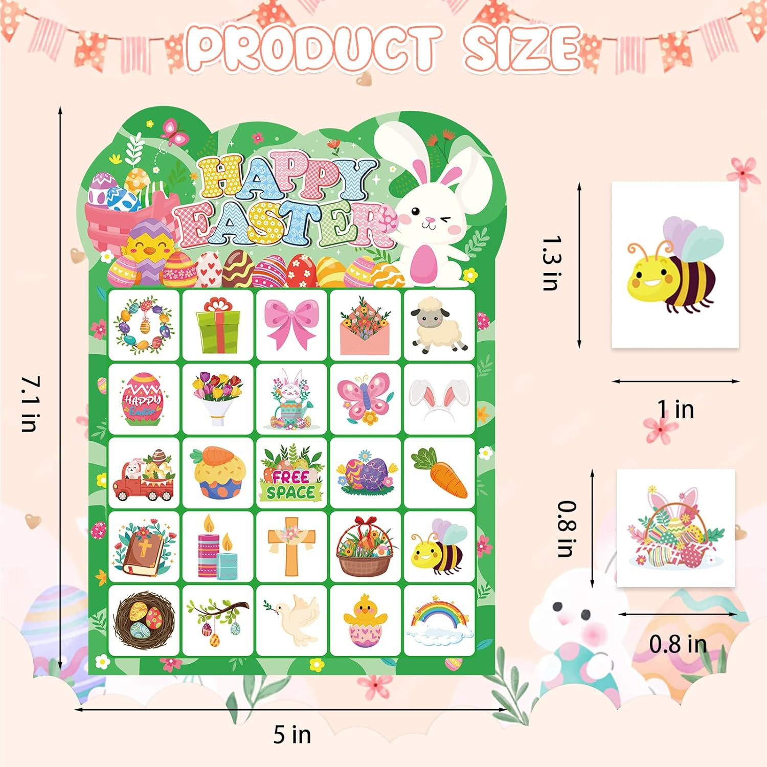 Easter Bingo Games, 24 Players Easter Bingo Cards for School Classroom Family Ho