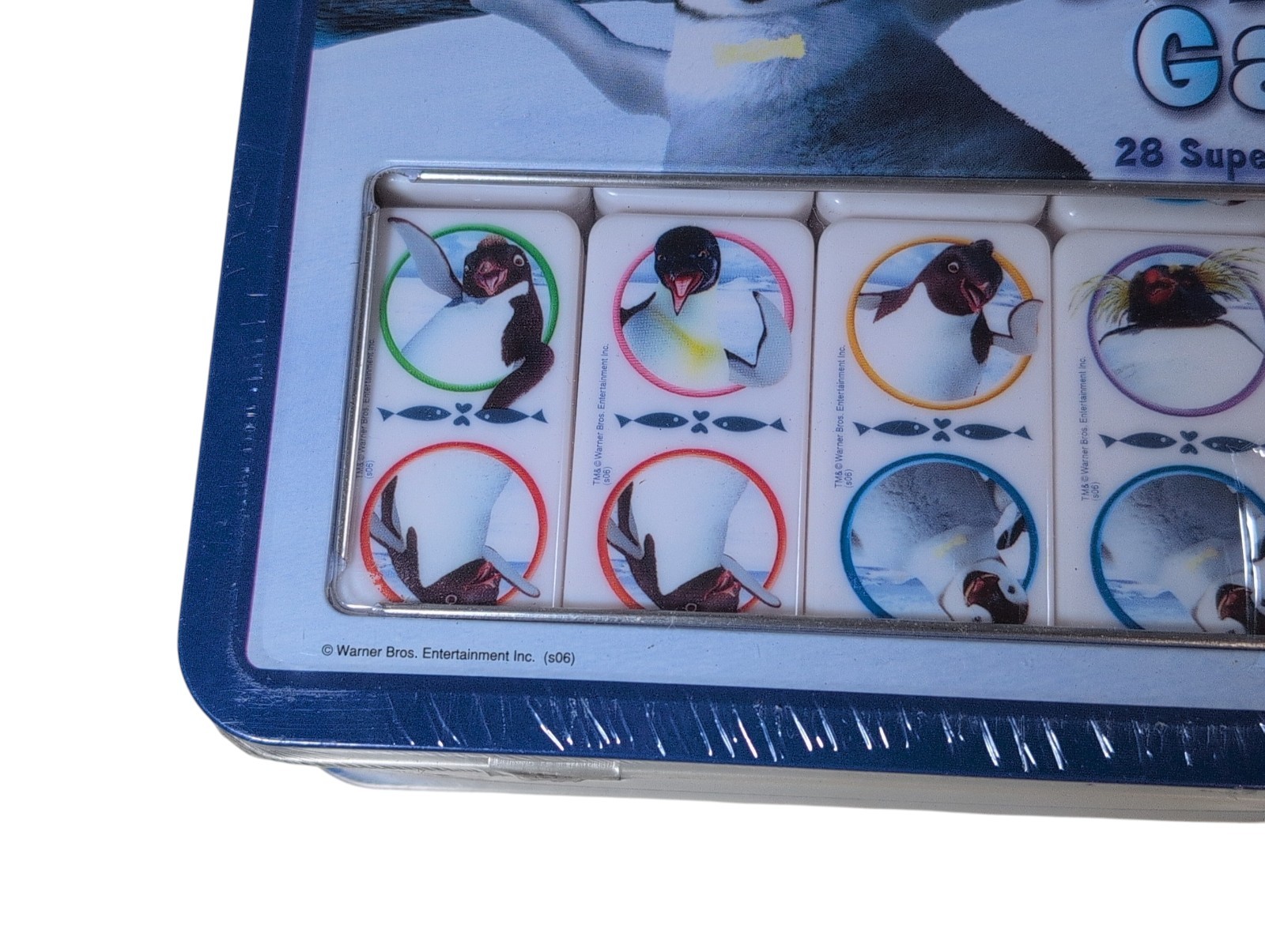 Happy Feet Domino Game Penguins 28 Super-Sized Pieces Lunch Box Case Sealed
