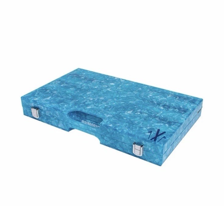 NEW Maison Games Après Ski Backgammon Set | LUXURY Acrylic Blue Marble | NIB