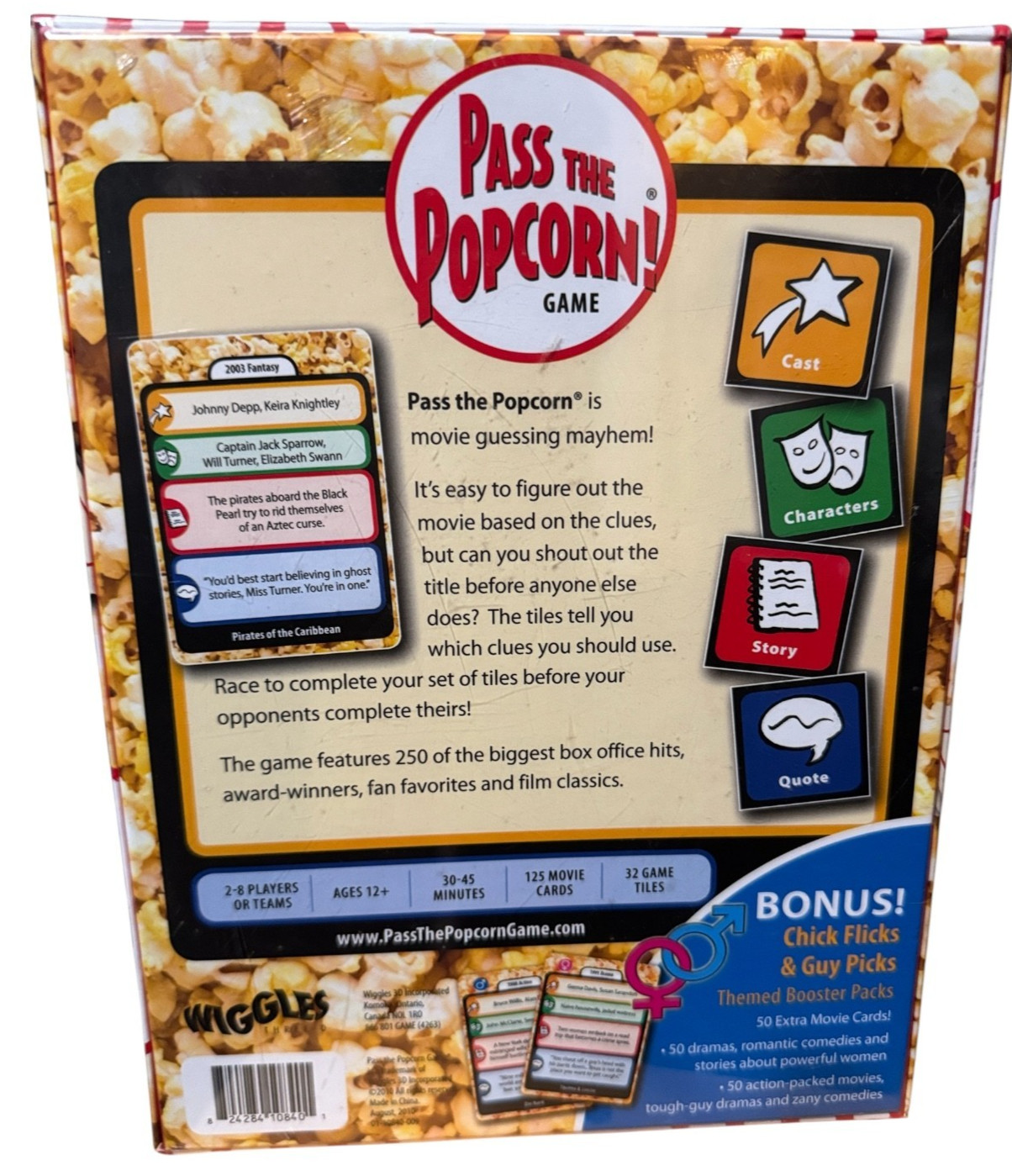 Pass The Popcorn Game -Fast Paced Movie Trivia Party Game