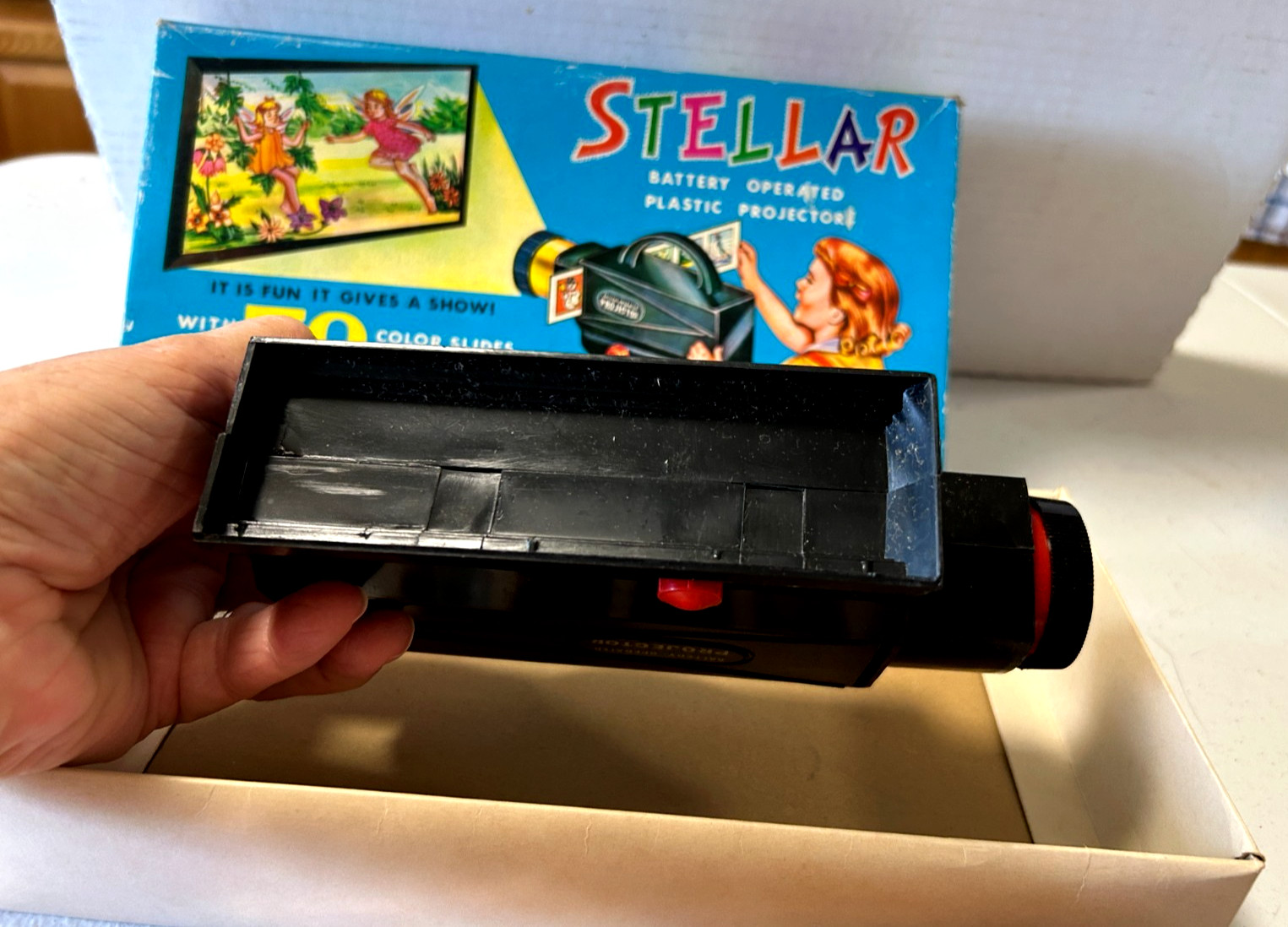 Vintage 1960s Stellar Battery Operated Toy Projector Slides No 8106 Hong Kong