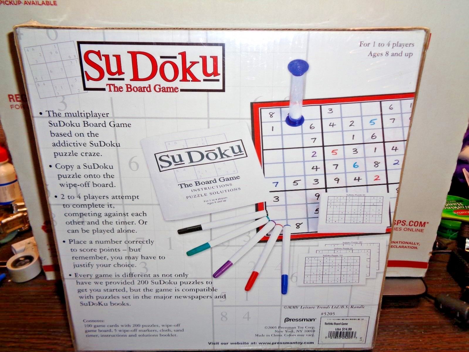 PRESSMAN – SUDOKU 2005 BOARD GAME – 1 TO 4 PLAYERS – NEW SEALED