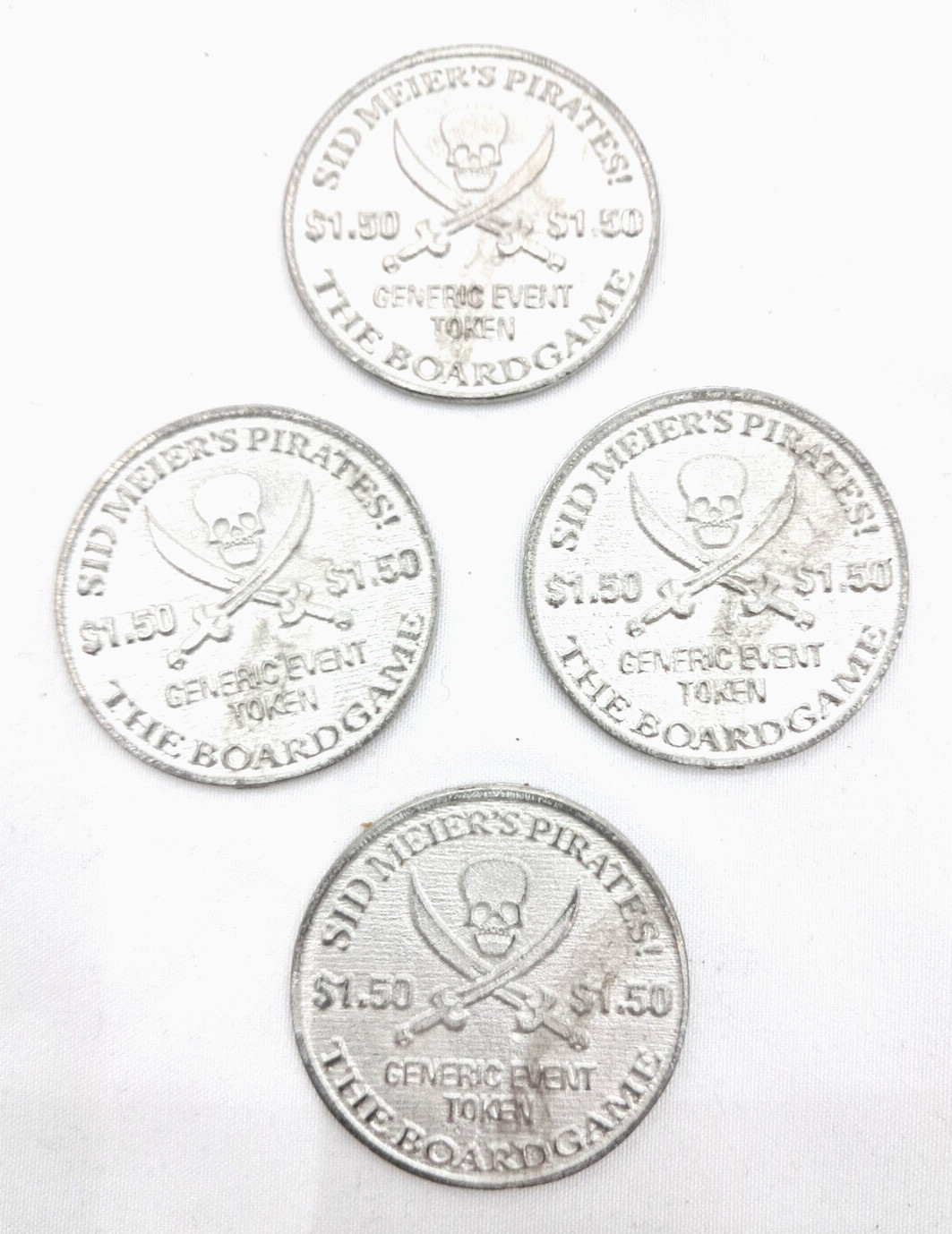 Set of 4 Eagle Games Sid Meier’s Pirates! Generic Event Token Origins 2005