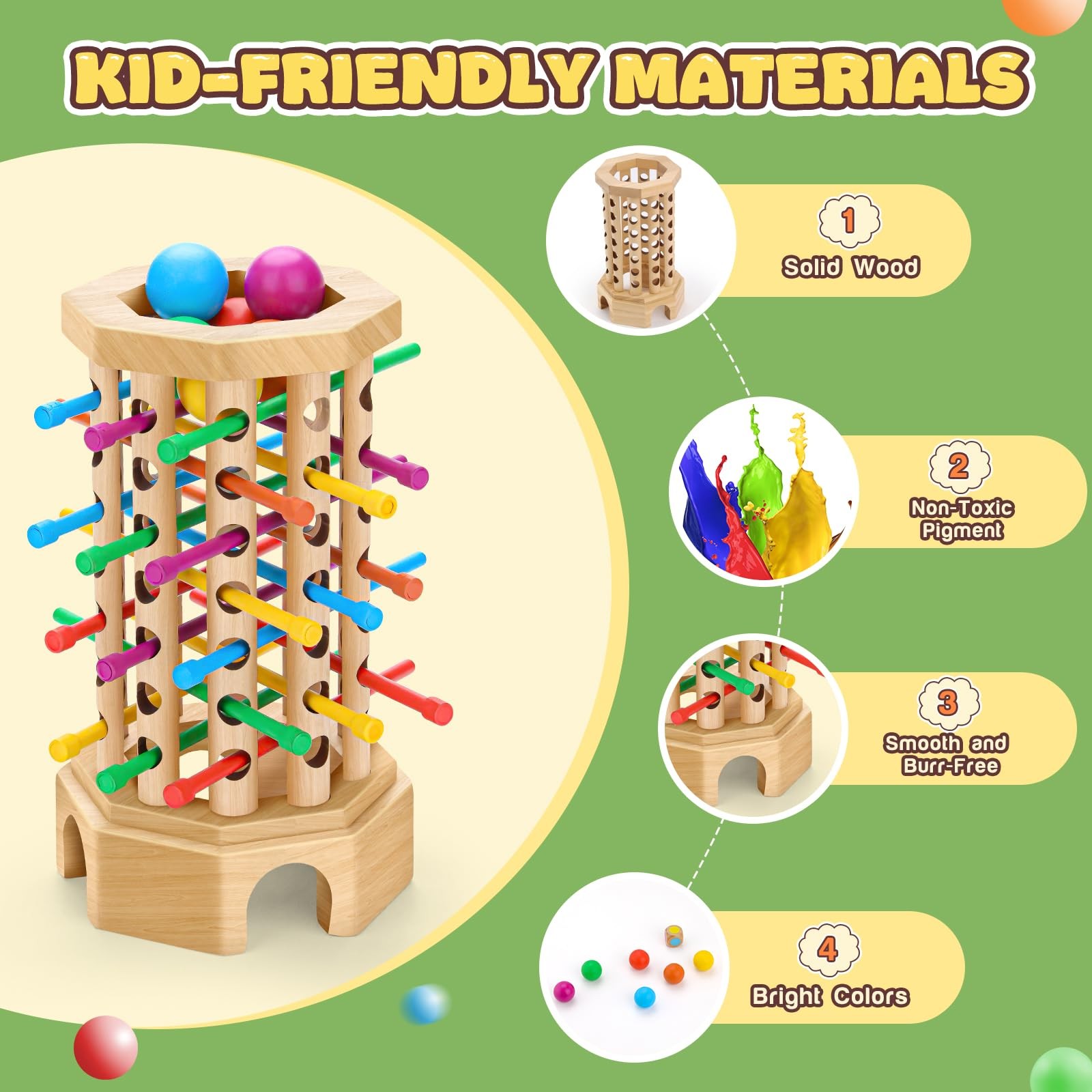 Montessori Wooden Board Game for 3-6 Years – Educational Learning Toy with Co…