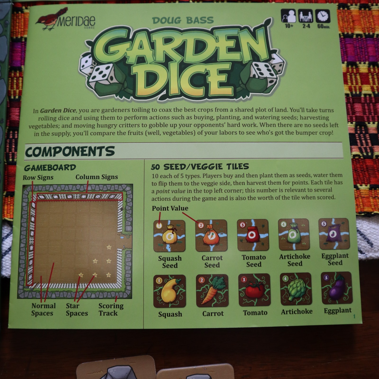 Garden Dice Board Game Family Strategy Game Night Complete