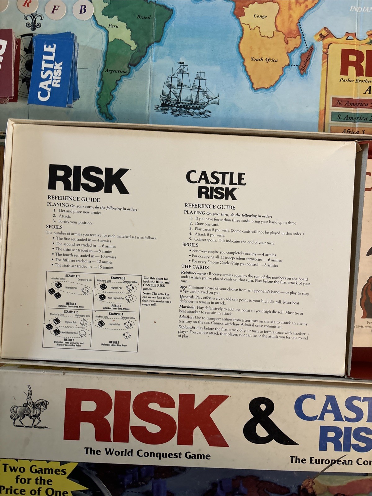 1990 Risk and Castle Risk Board Game Vintage Parker Brothers -great Condition!!