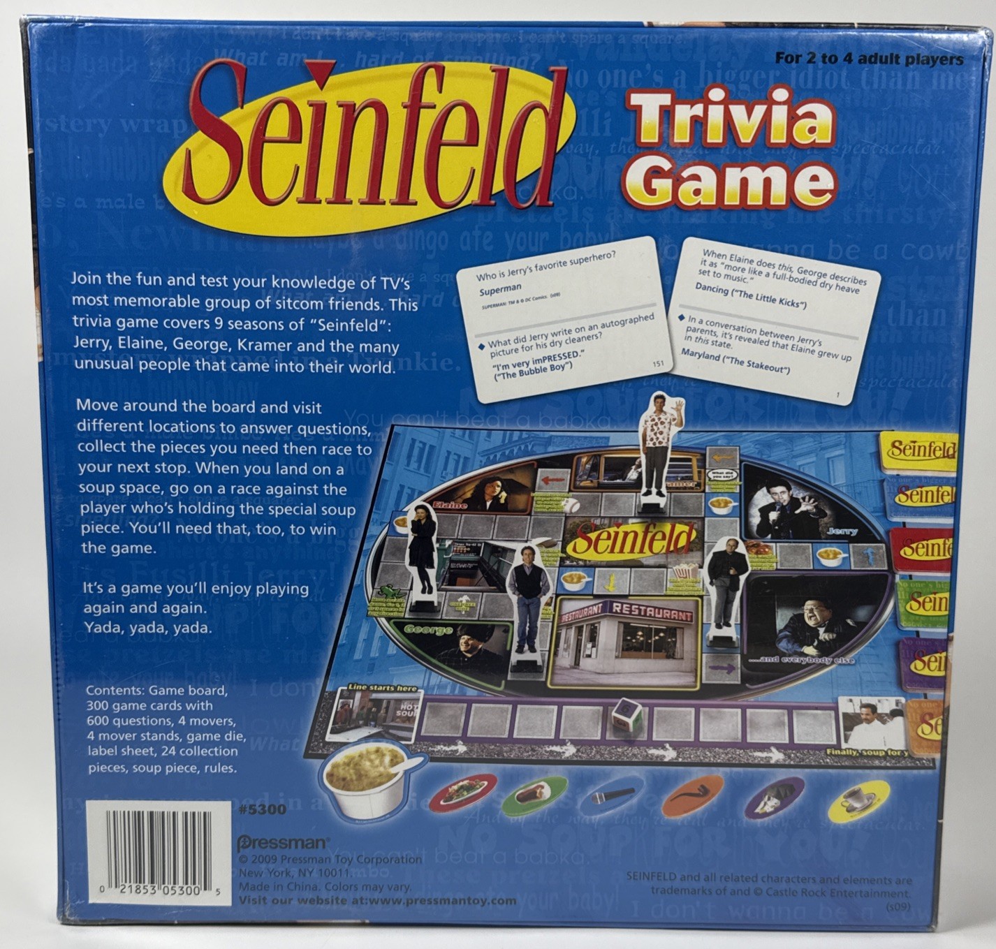 Seinfeld Trivia Game #5300 Pressman 2009 Adult 2-4 Player ~ New ~ Sealed
