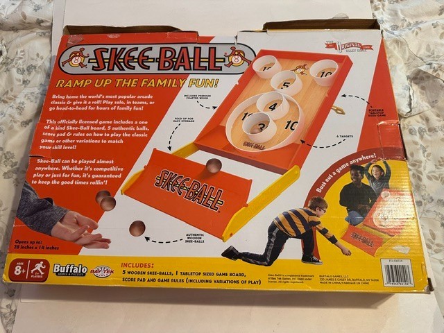 Skee Ball Classic Arcade Game Fun and Portable Tabletop 28 x 14