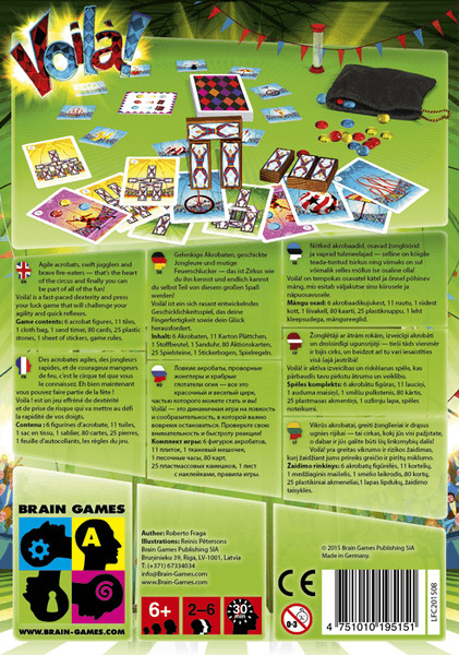NEW Voilà! (2015) VOILA BOARD GAME Brain Games circus theme family dexterity OOP