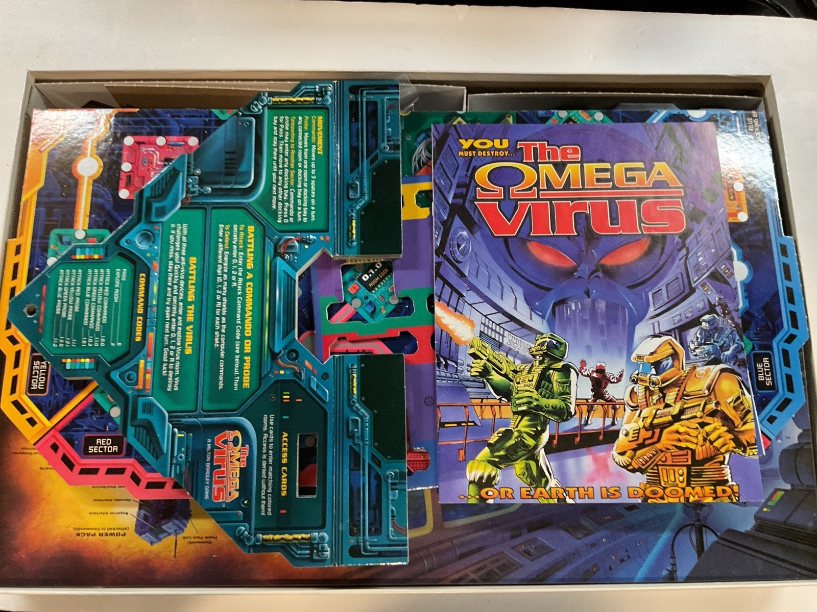 Vintage 1992 The Omega Virus Talking Electronic Board Game 100% Complete -Tested