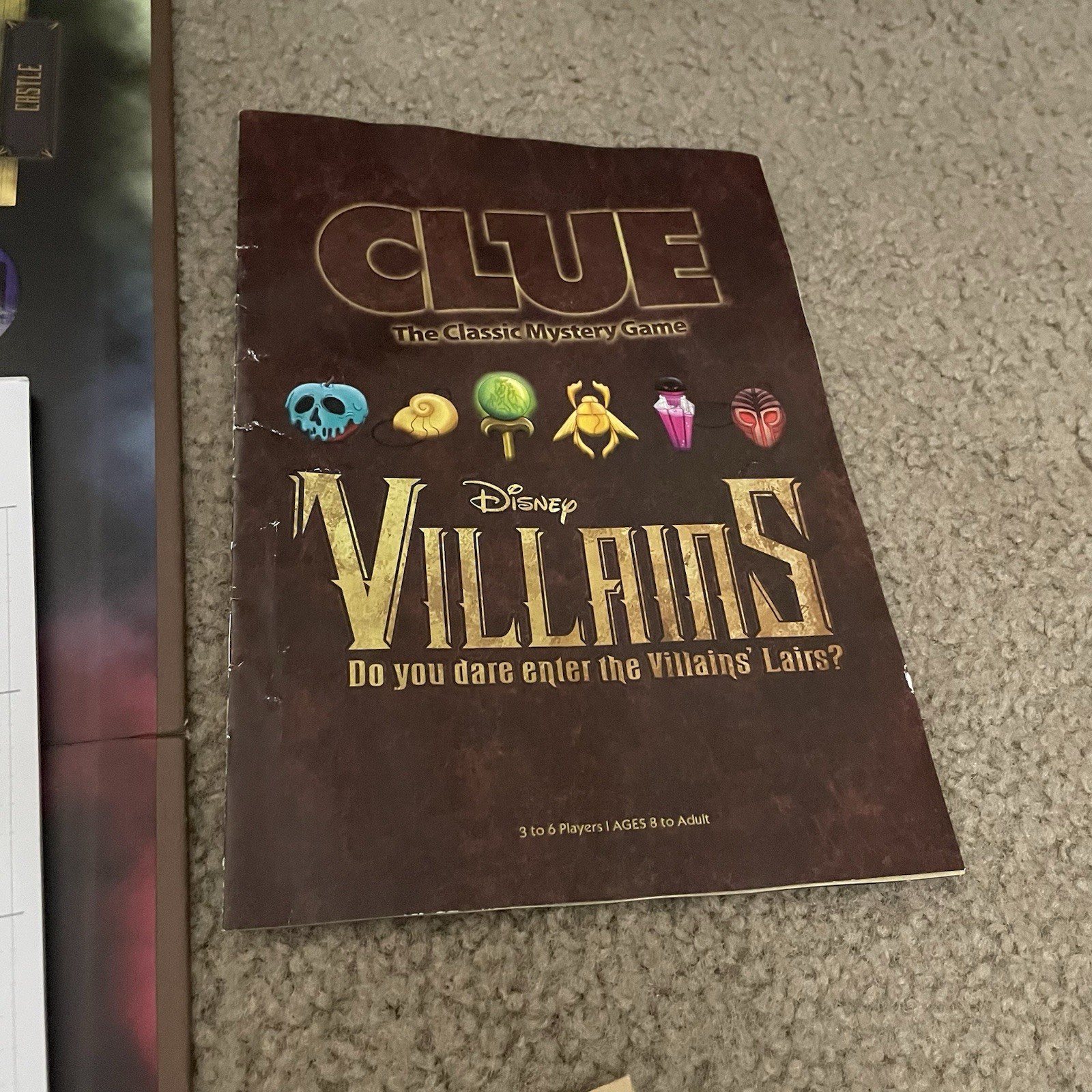Disney Parks Edition Clue Villains Board Game Hasbro Exclusive COMPLETE