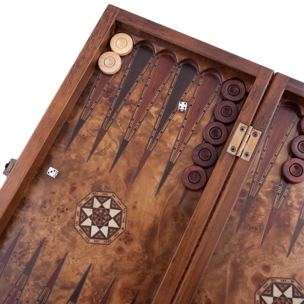 Hand made natural wooden Backgammon Set
