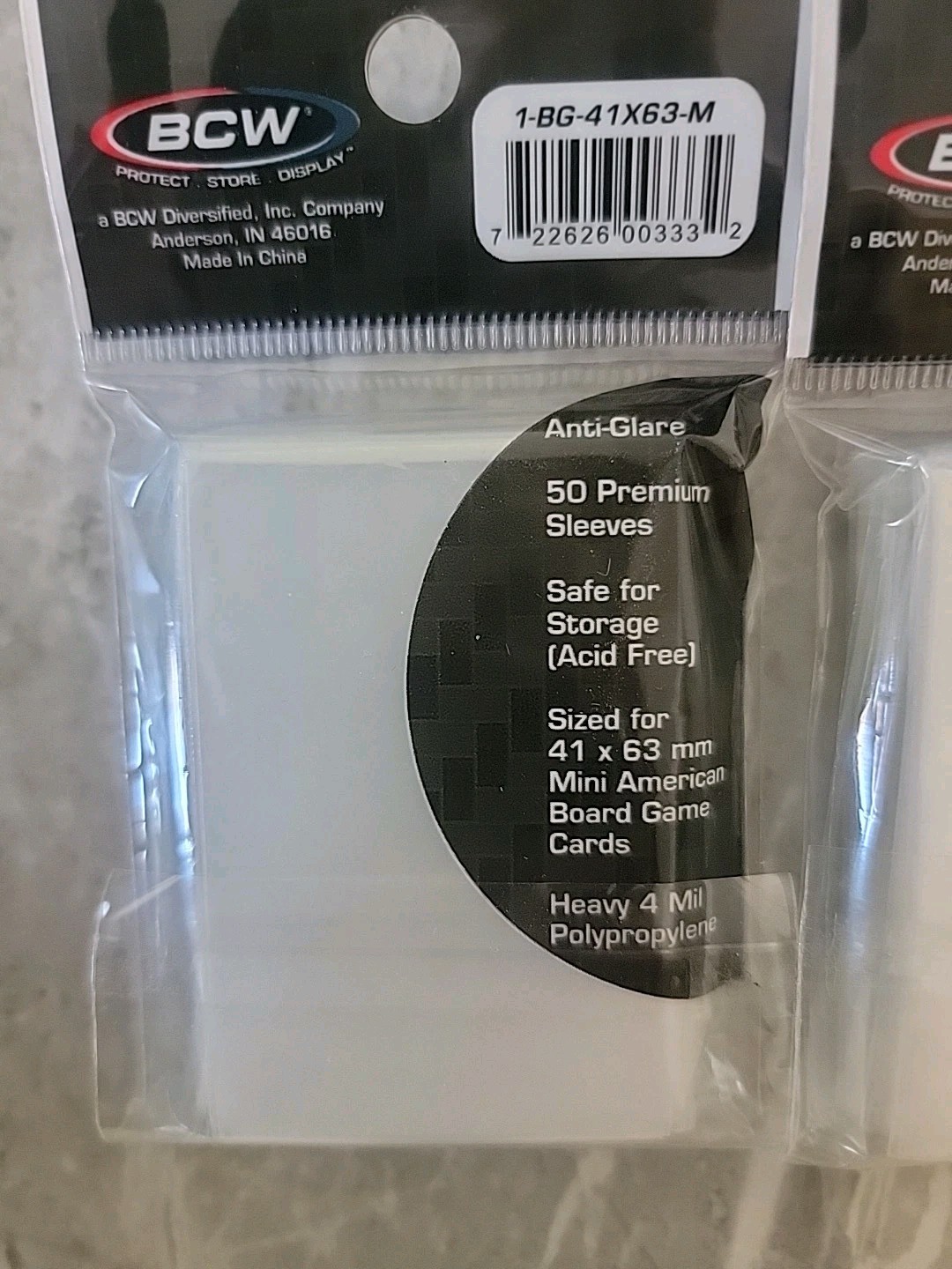 2 Pack 50 BCW 41 x 63 mm Mini American 41×63 Board Game Clear Soft Poly Sleeves