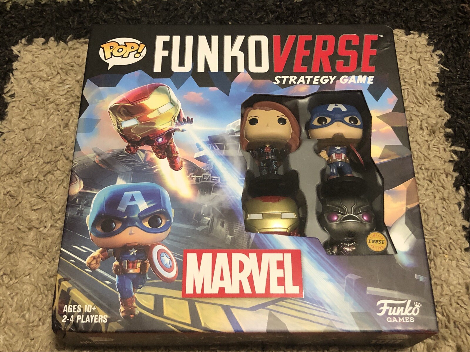 Rare POP! Funkoverse: Strategy Game Funko Game #100 CHASE Metallic Black Panther