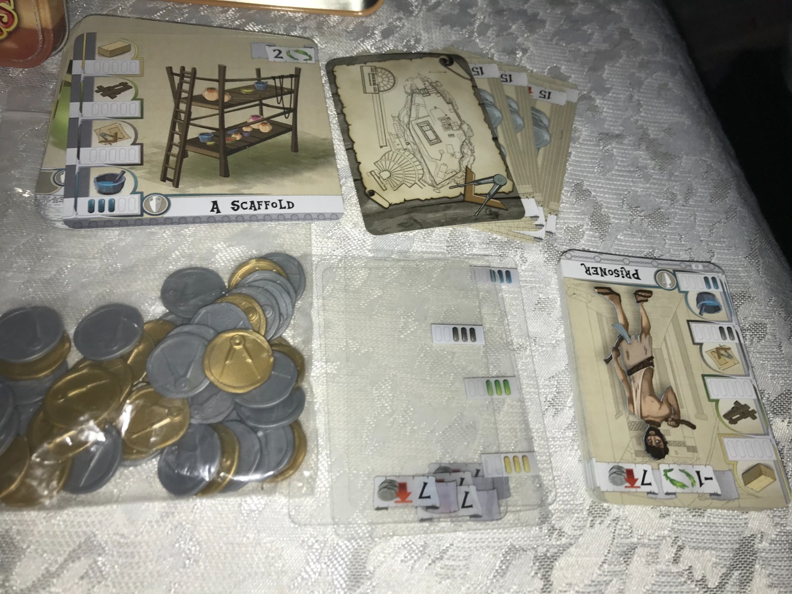ASMODEE BLD02 Rare THE BUILDERS Edition ANTIQUITY Card GAME in TIN 100%Complete