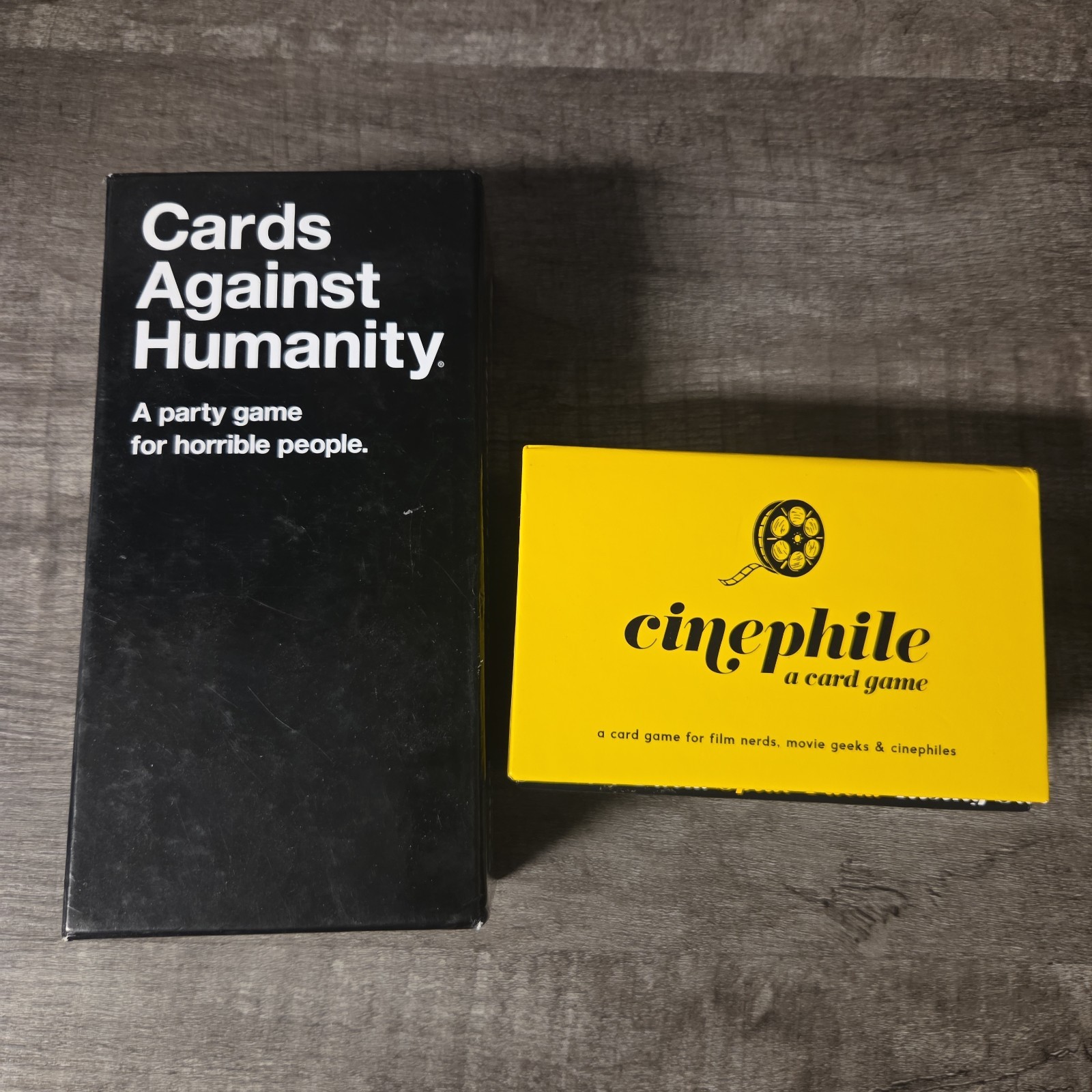 5 party games lot – Cards Against Humanity Catan dice Cinephile Battle of Sexes
