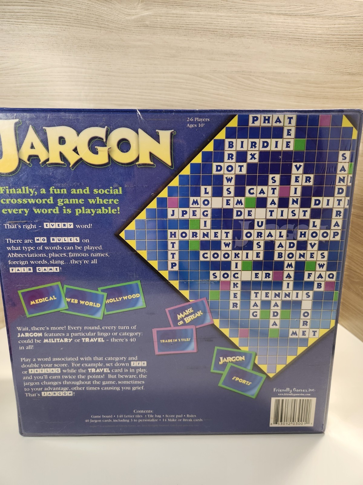 JARGON Crossword Tile Game 2+ Players Age 10+ 2003 Friendly GAMES MPN 03001
