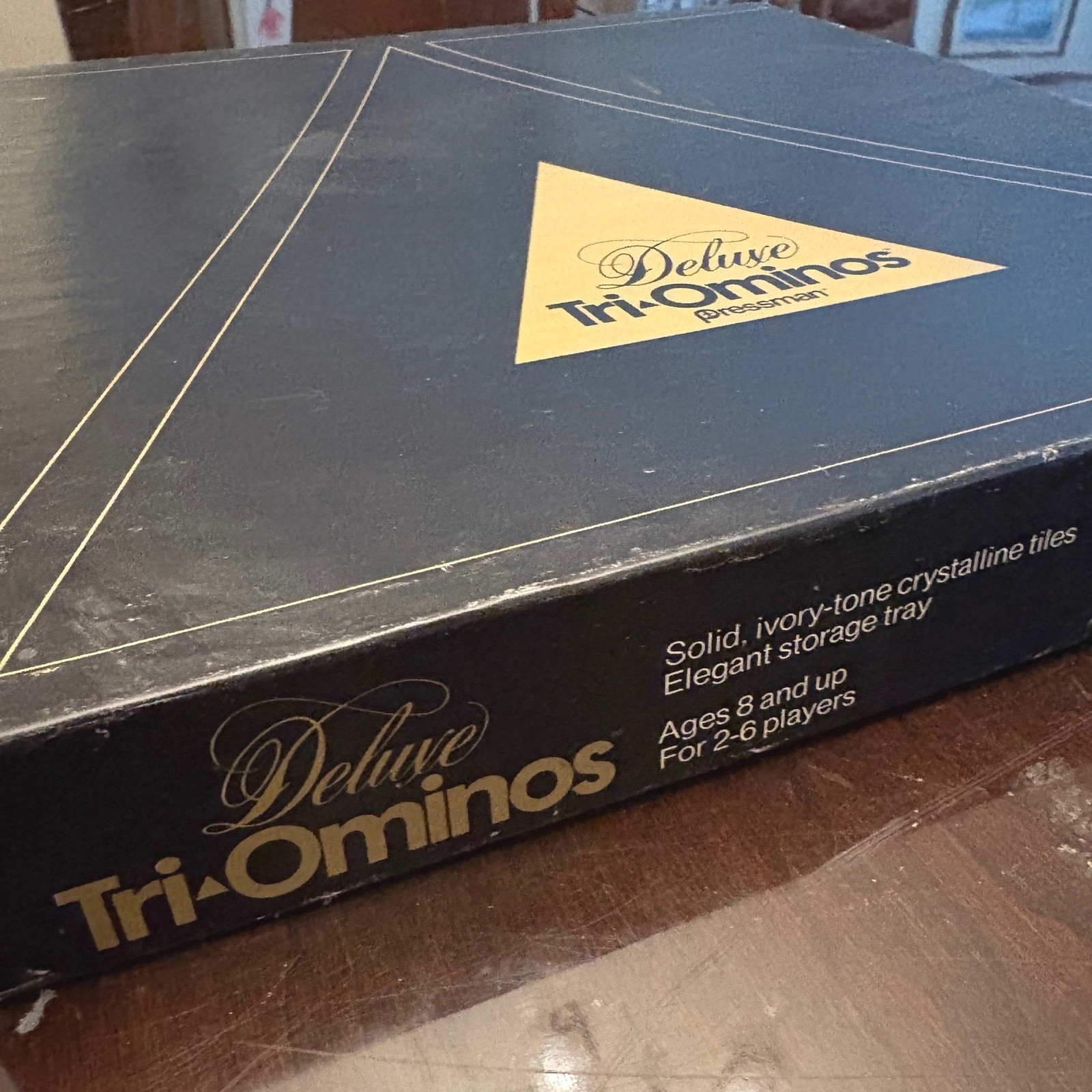 1968 Pressman Deluxe Tri-Ominos Game 4423 Ivory Crystalline Tiles