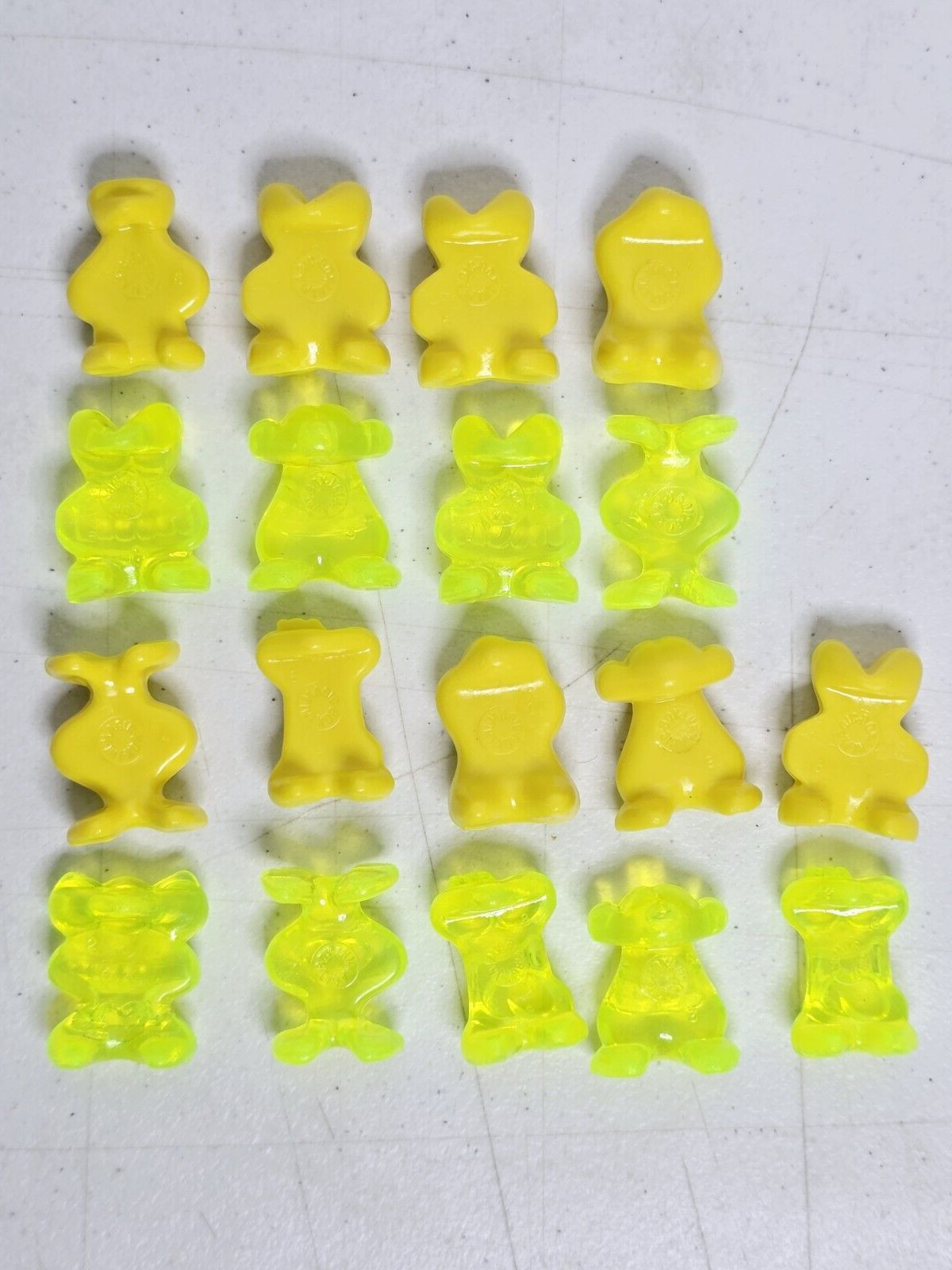 Vintage Gogo’s Crazy Bones 18 Count Yellow Green Lot 1990s Collectible Figurines