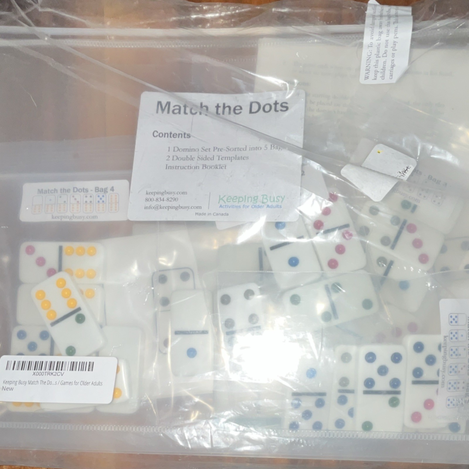 Keeping Busy Match the Dots Pre-Sorted Domino Set Ages 8+ Complete