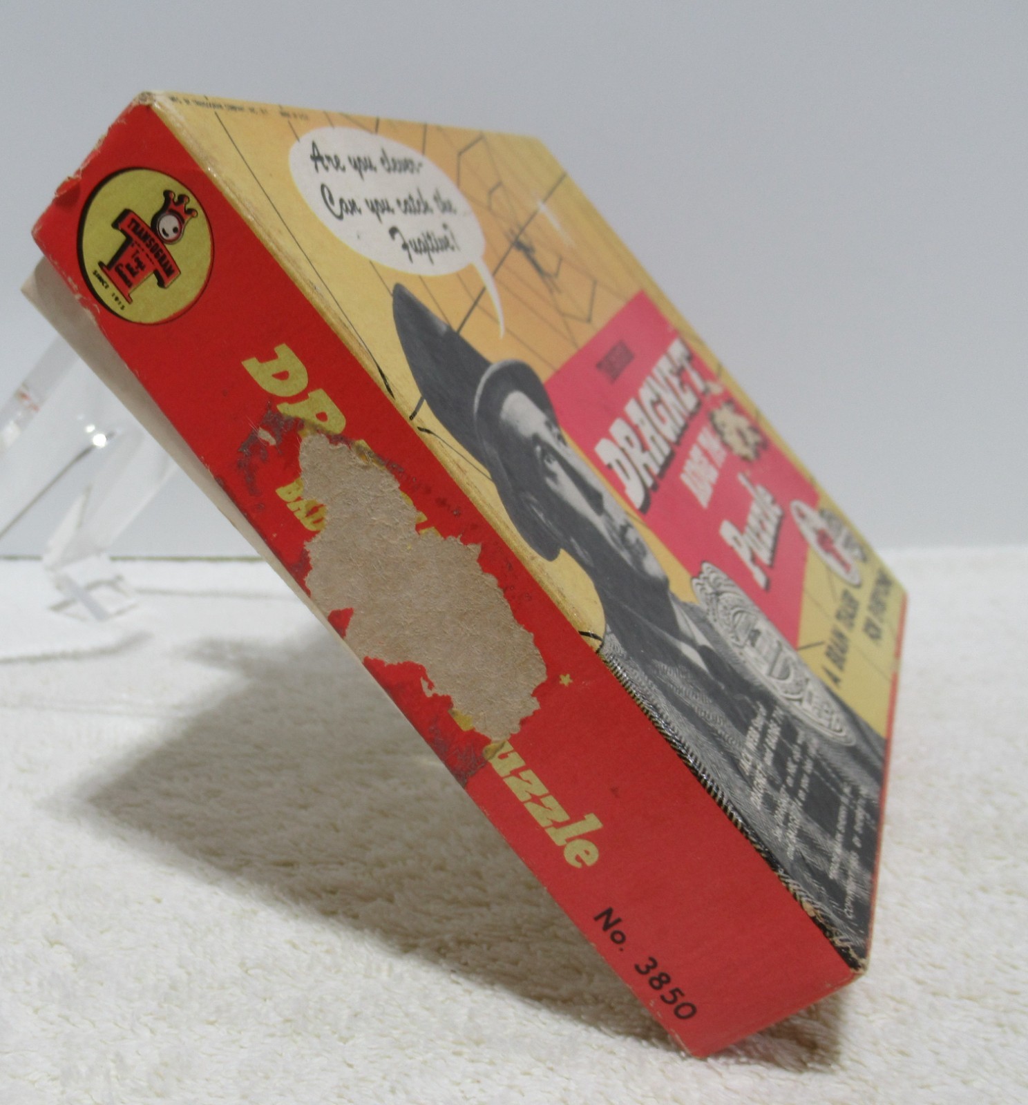 DRAGNET BADGE #714~BRAIN TEASER PUZZLE~VINTAGE 1955~TRANSOGRAM CO.