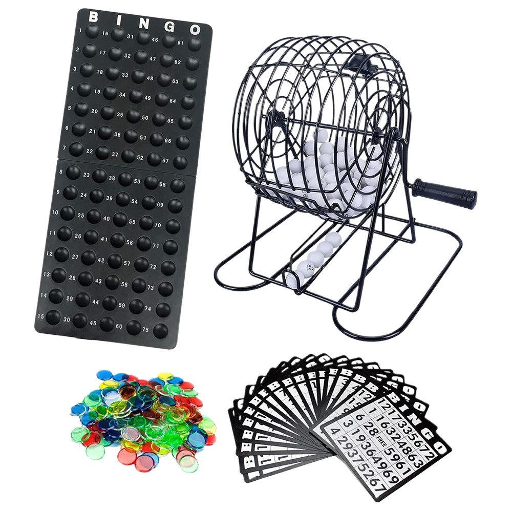 Deluxe Bingo Game Set w/Metal Bingo Cage Perfect for the Whole Family FriendsANY