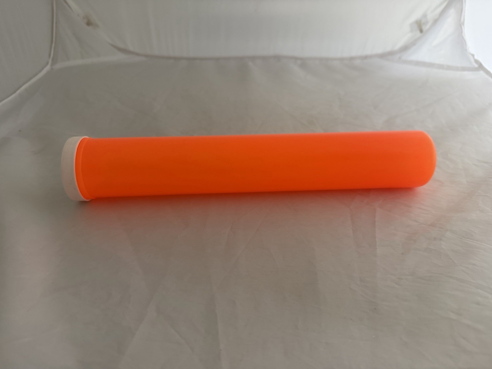 Vintage 12” Pink Pog Tube with Screw on Lid Holds Approx 200 Pogs Orange New