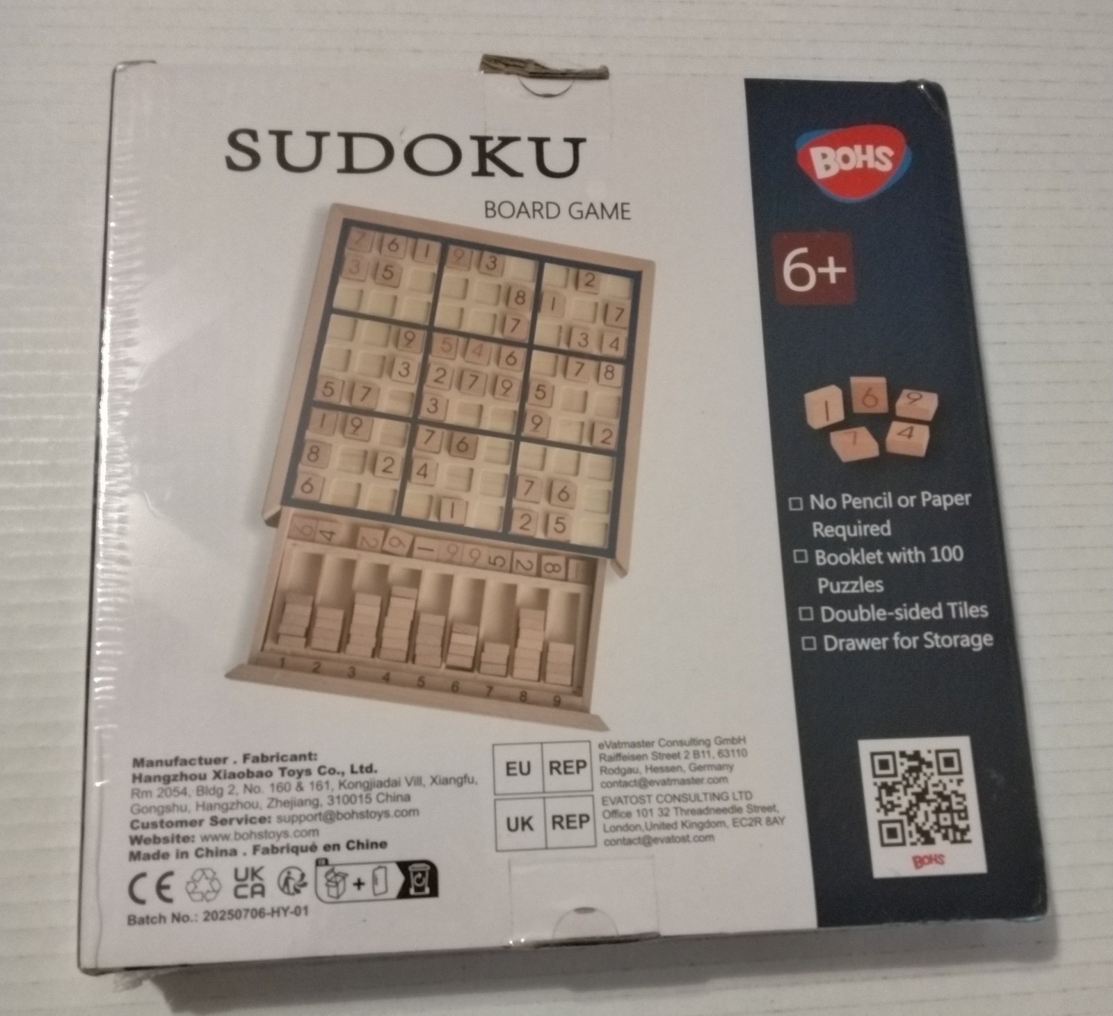 BOHS Sudoku Board Game. New/Sealed