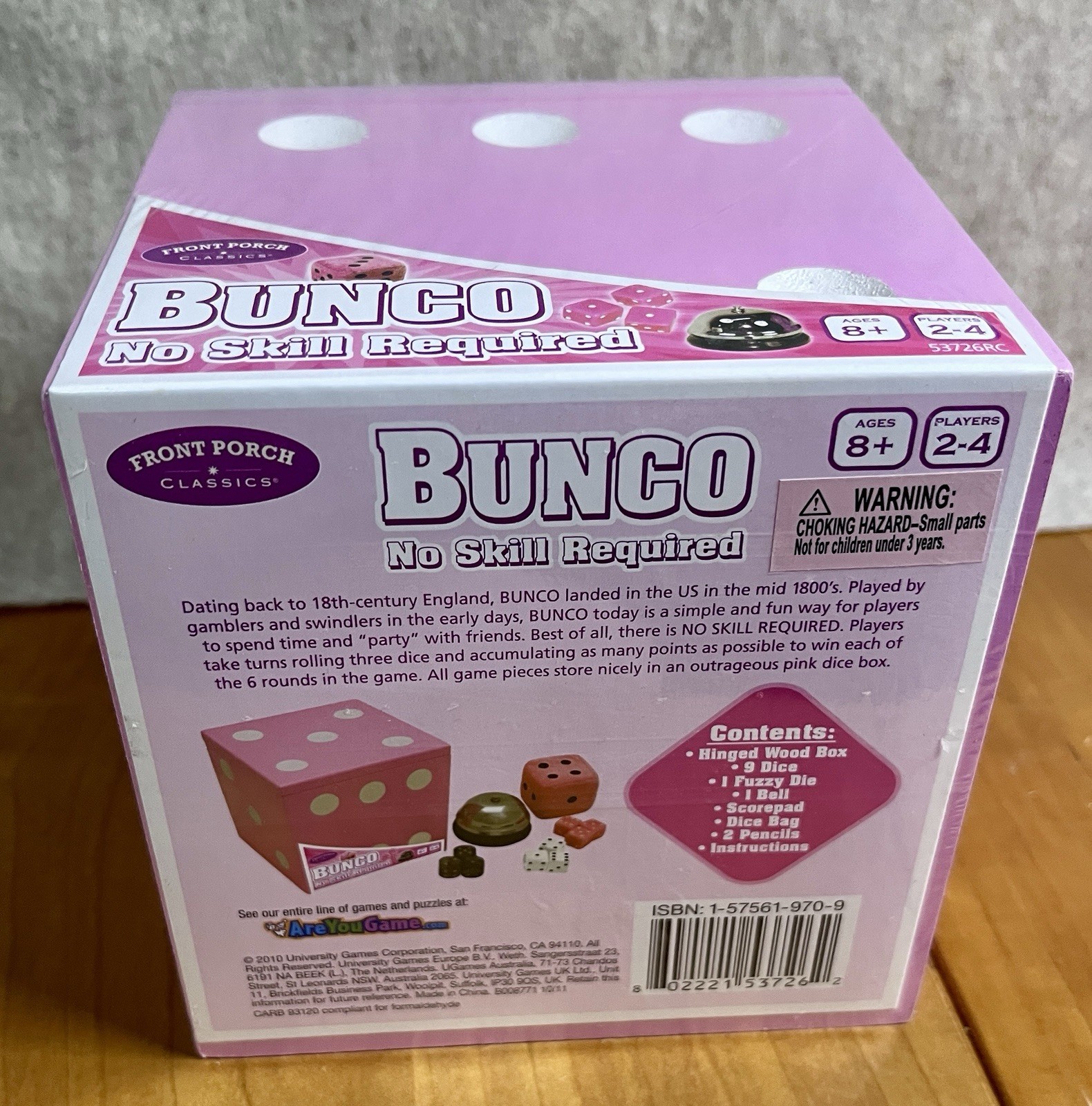 BUNCO Game No Skill Required Front Porch Classics BRAND NEW Pink Die SEALED BOX