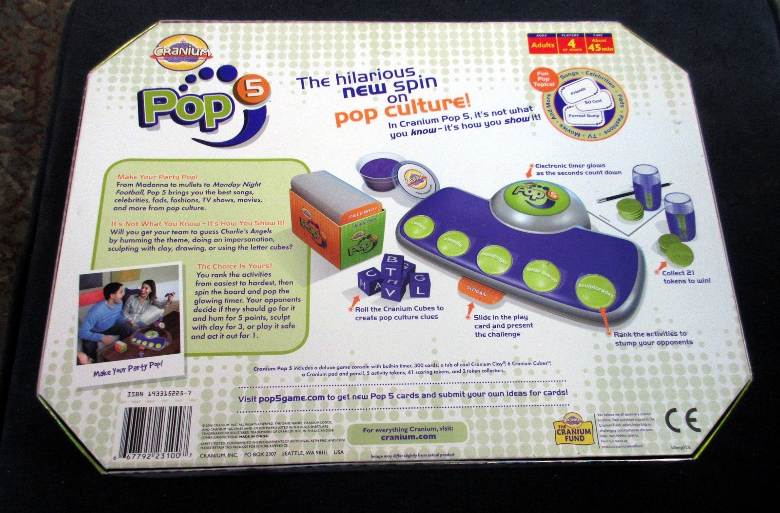 Cranium Pop 5 Adult Pop Culture Trivia Console Board Game – NEW – Sealed