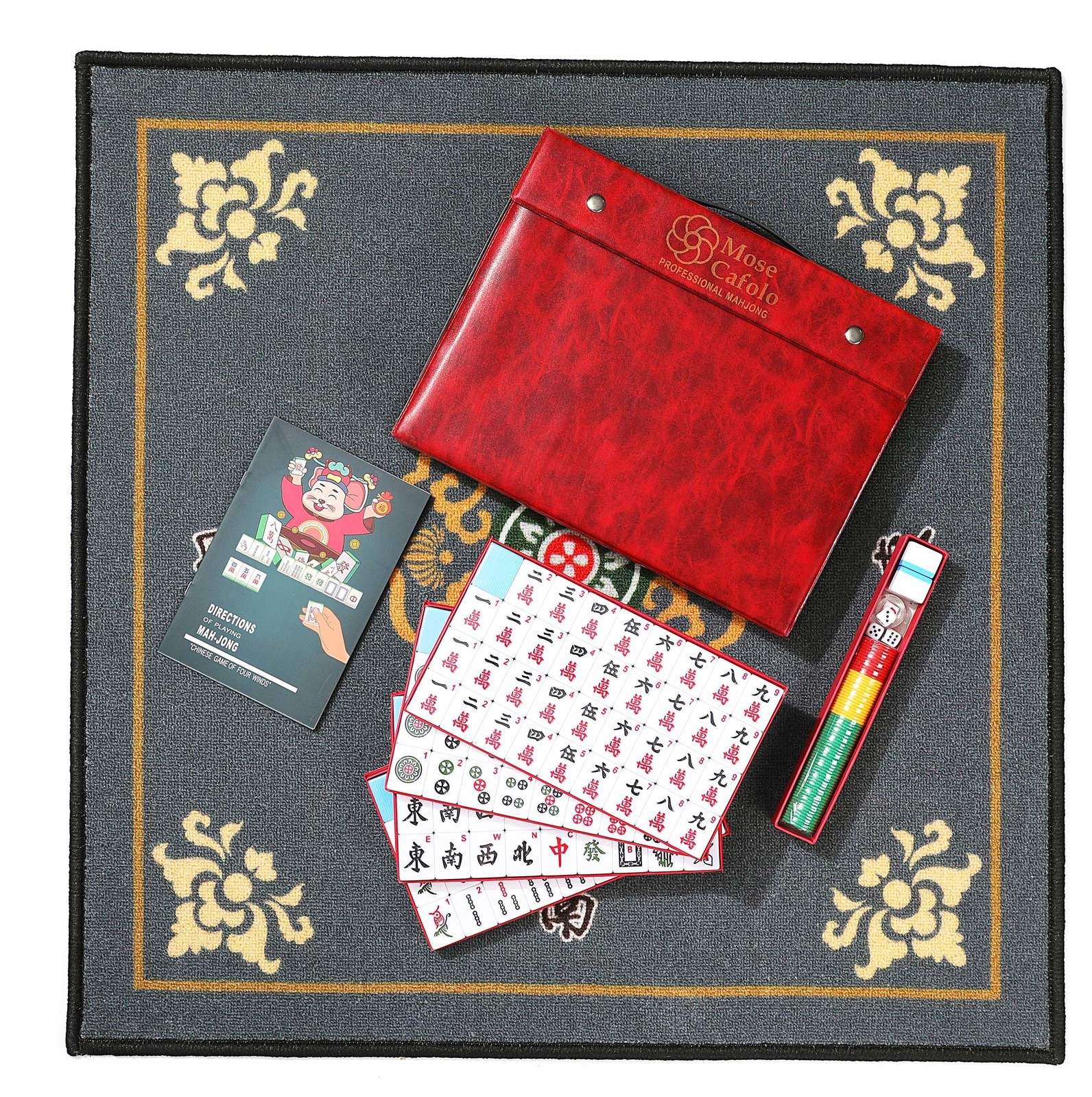 Mose Cafolo Professional Chinese Mahjong Game Set 146 Numbered Large Size Til…
