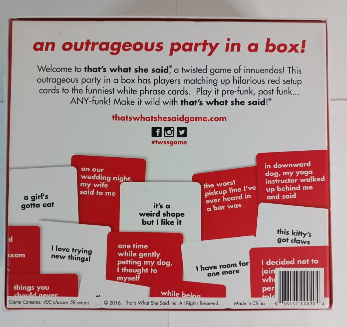 That’s What She Said The Twisted Party Board Game For Adults 2016