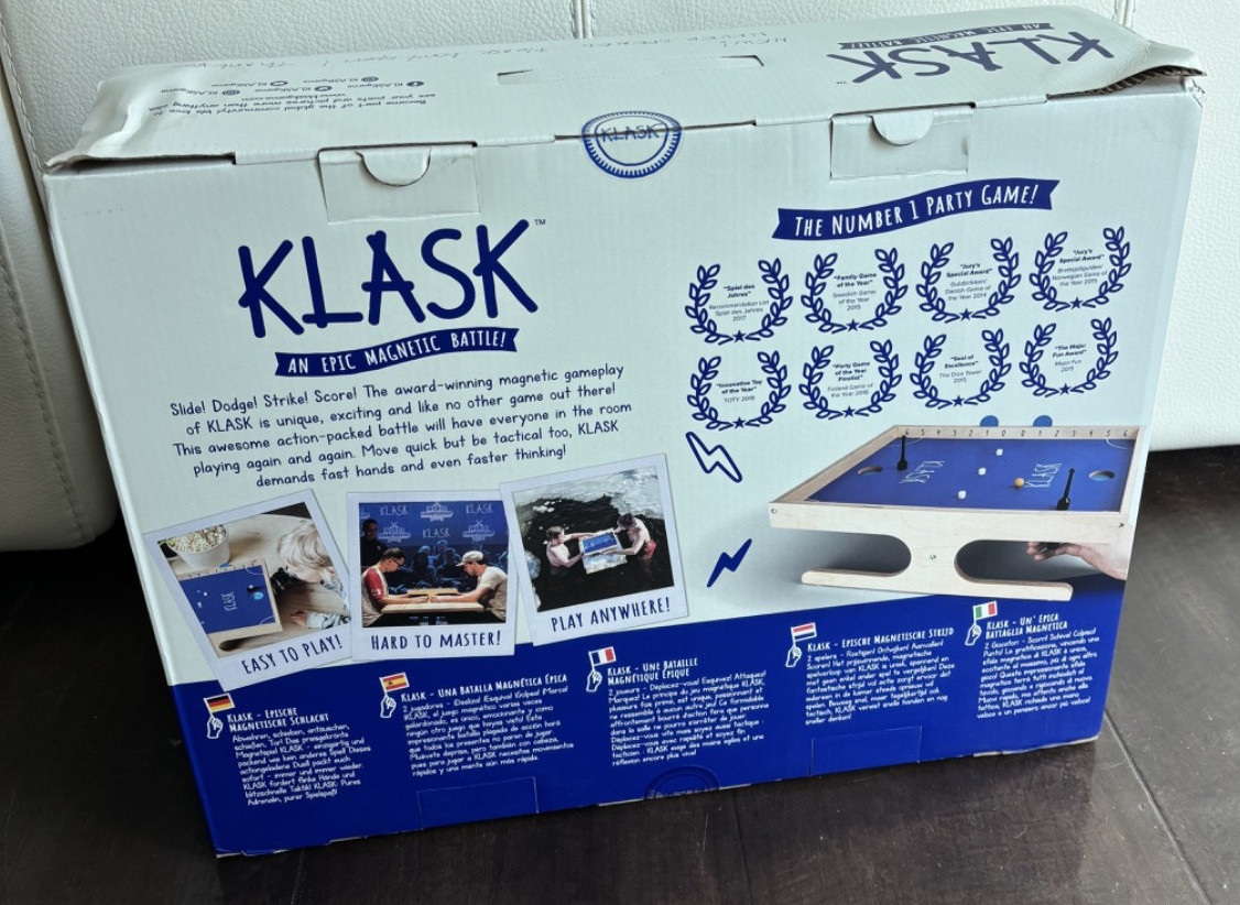 NEW Klask Tabletop Board Game Magnetic Foosball Hockey Battle Denmark Ages 8+