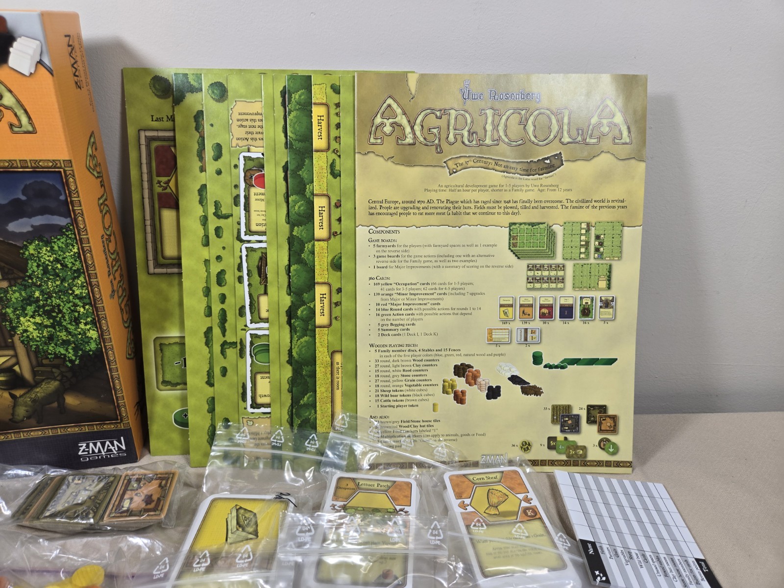 Lookout Games Z Man Board Game Agricola 207/2008 Complete.