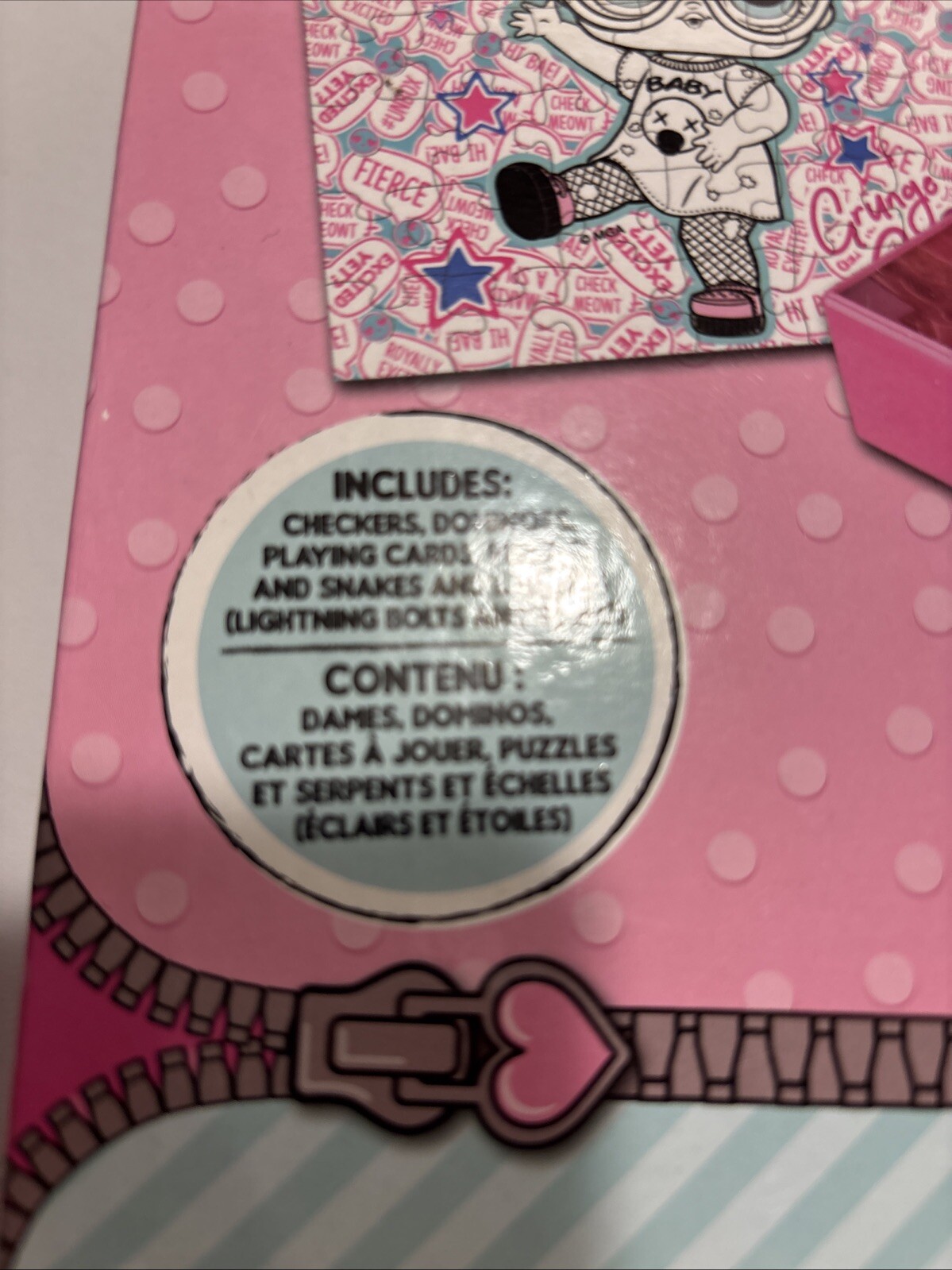 LOL Surprise 6 IN 1 GAME HOUSE Ages 5+ Checkers Dominoes & More Pink Sealed New