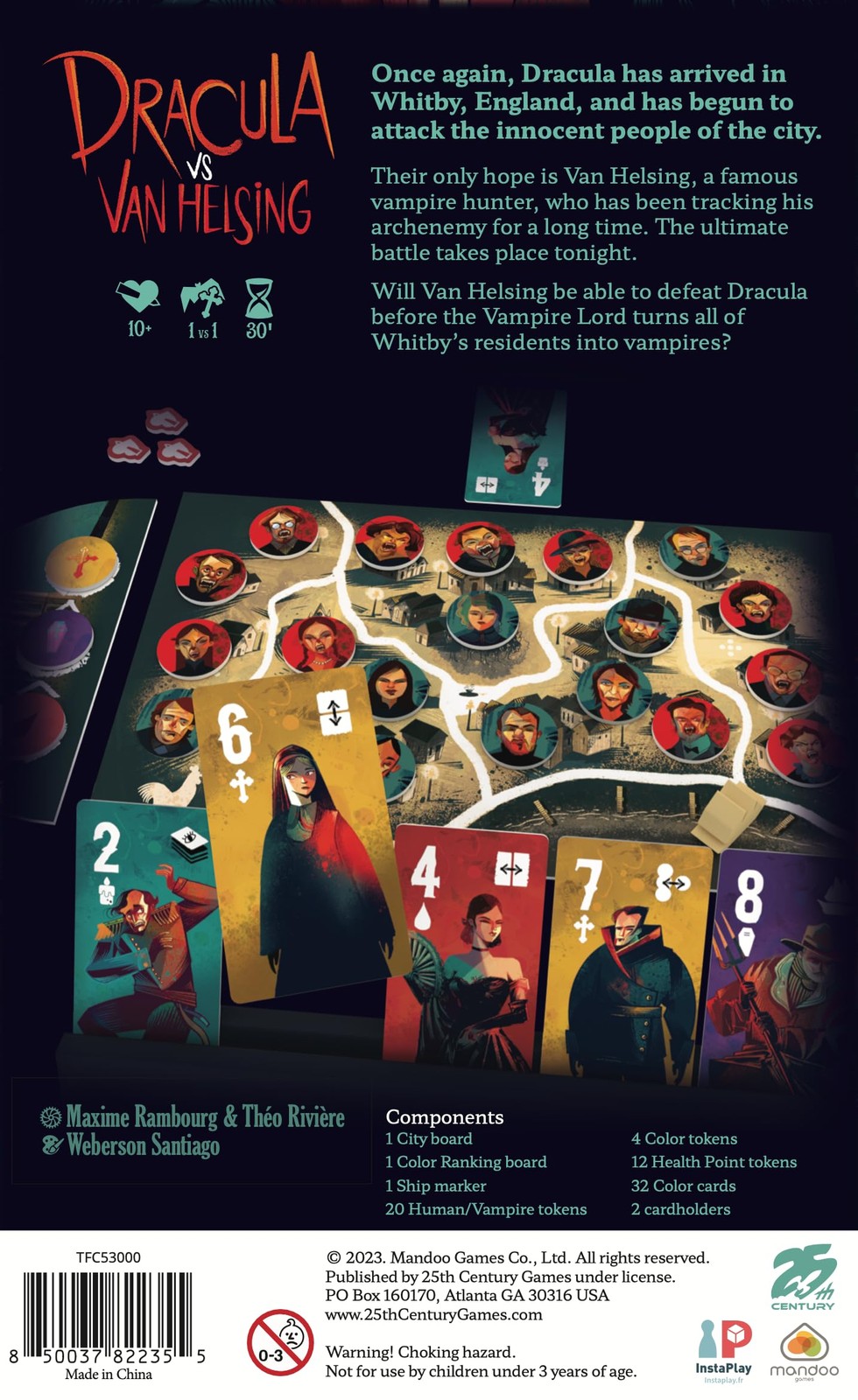 25Th Century Games Dracula Vs Van Helsing Intense 2-Player Strategy Duel Card