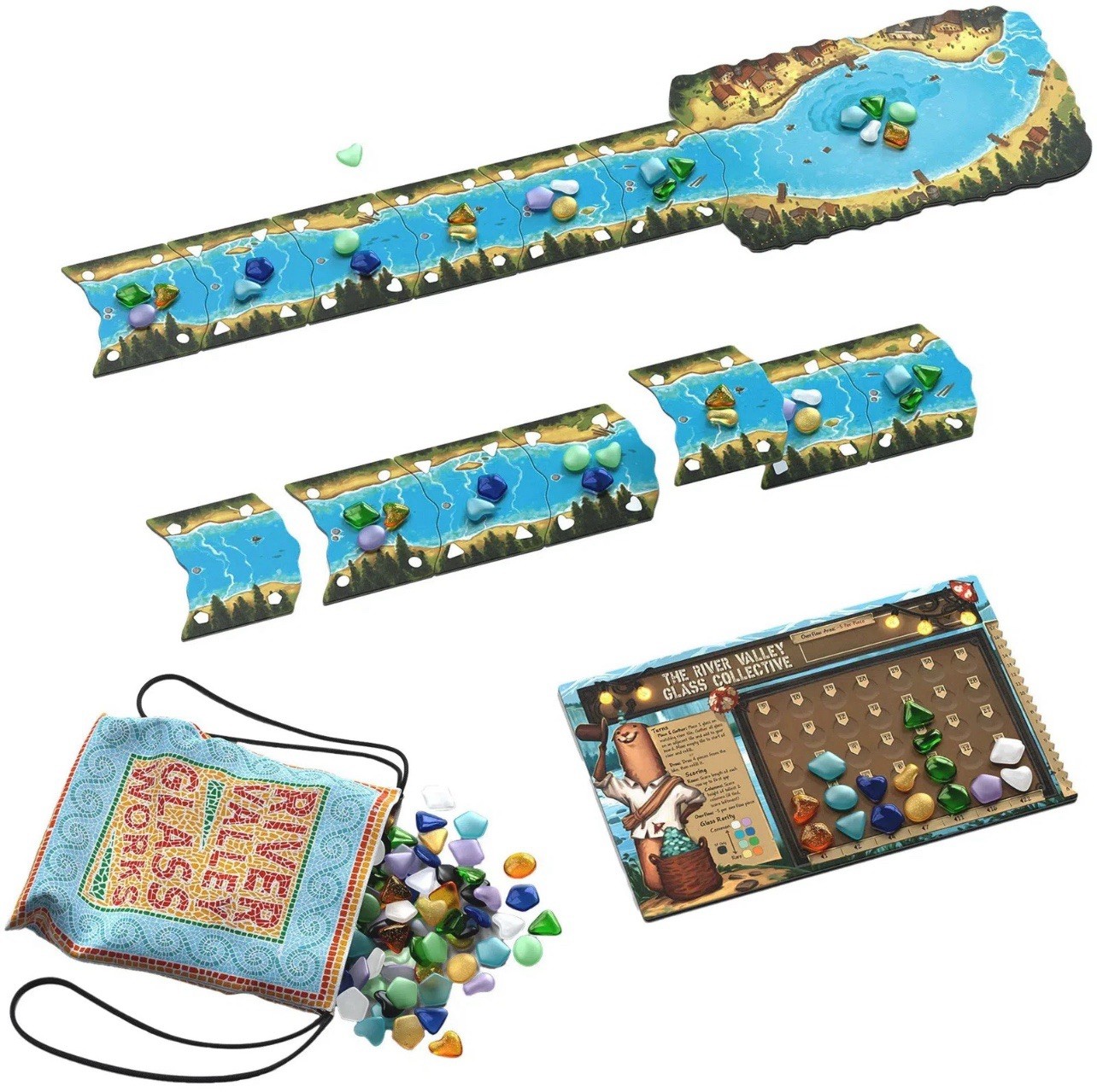 River Valley Glassworks – Tile Placement Woodland Animal Board Game NIB